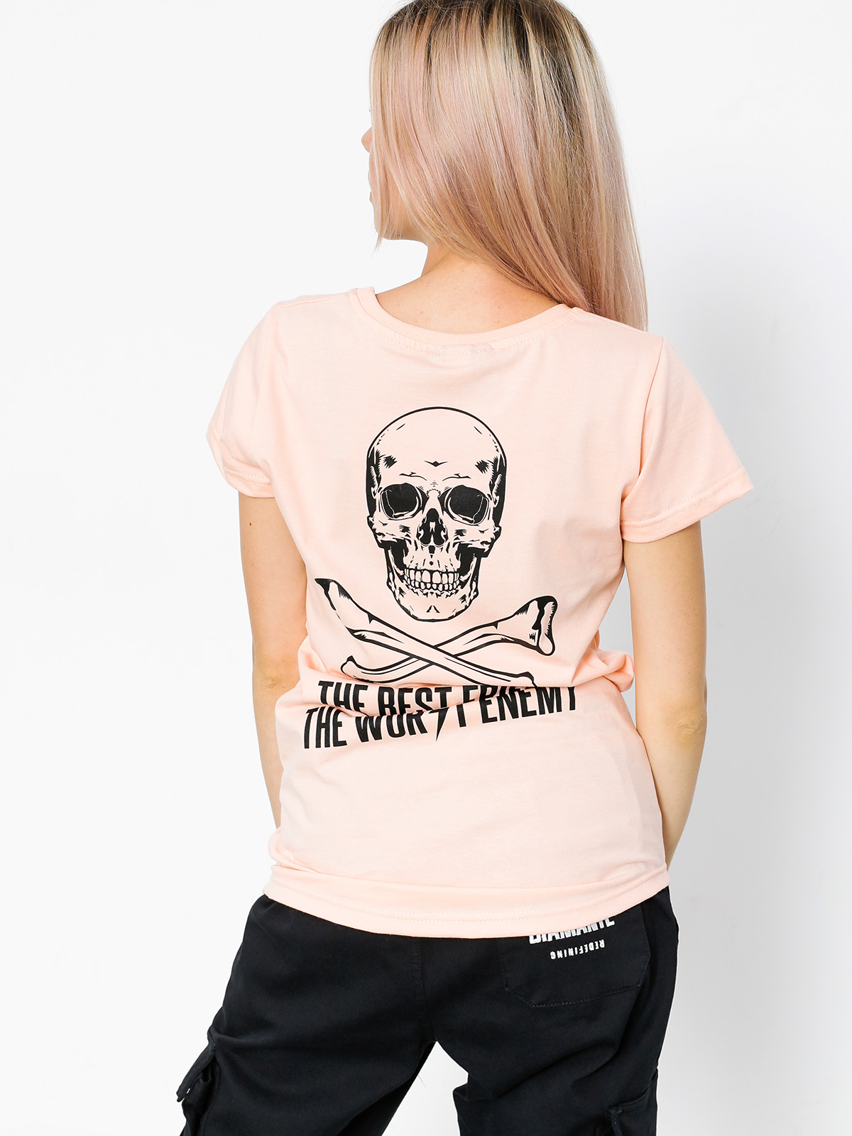 Diamante Wear T-shirt Best Friend Worst Enemy Wmn (light orange)