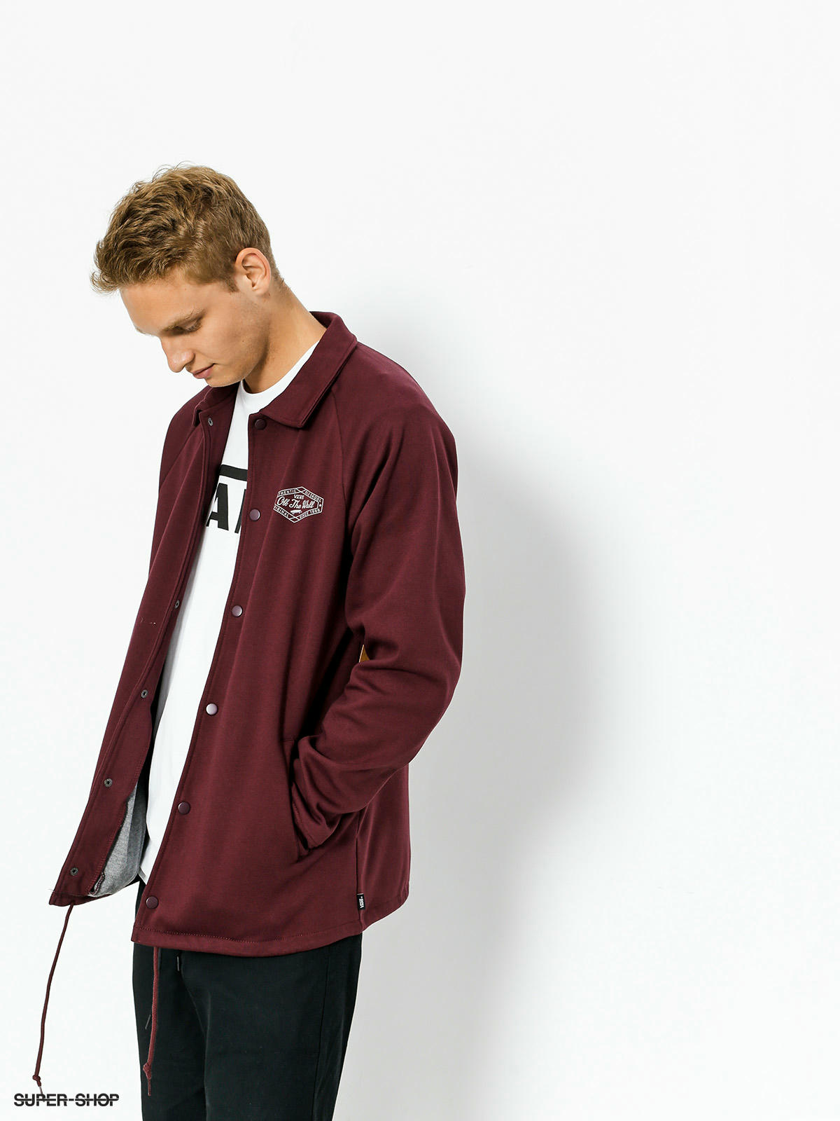 Vans hot sale windbreaker burgundy