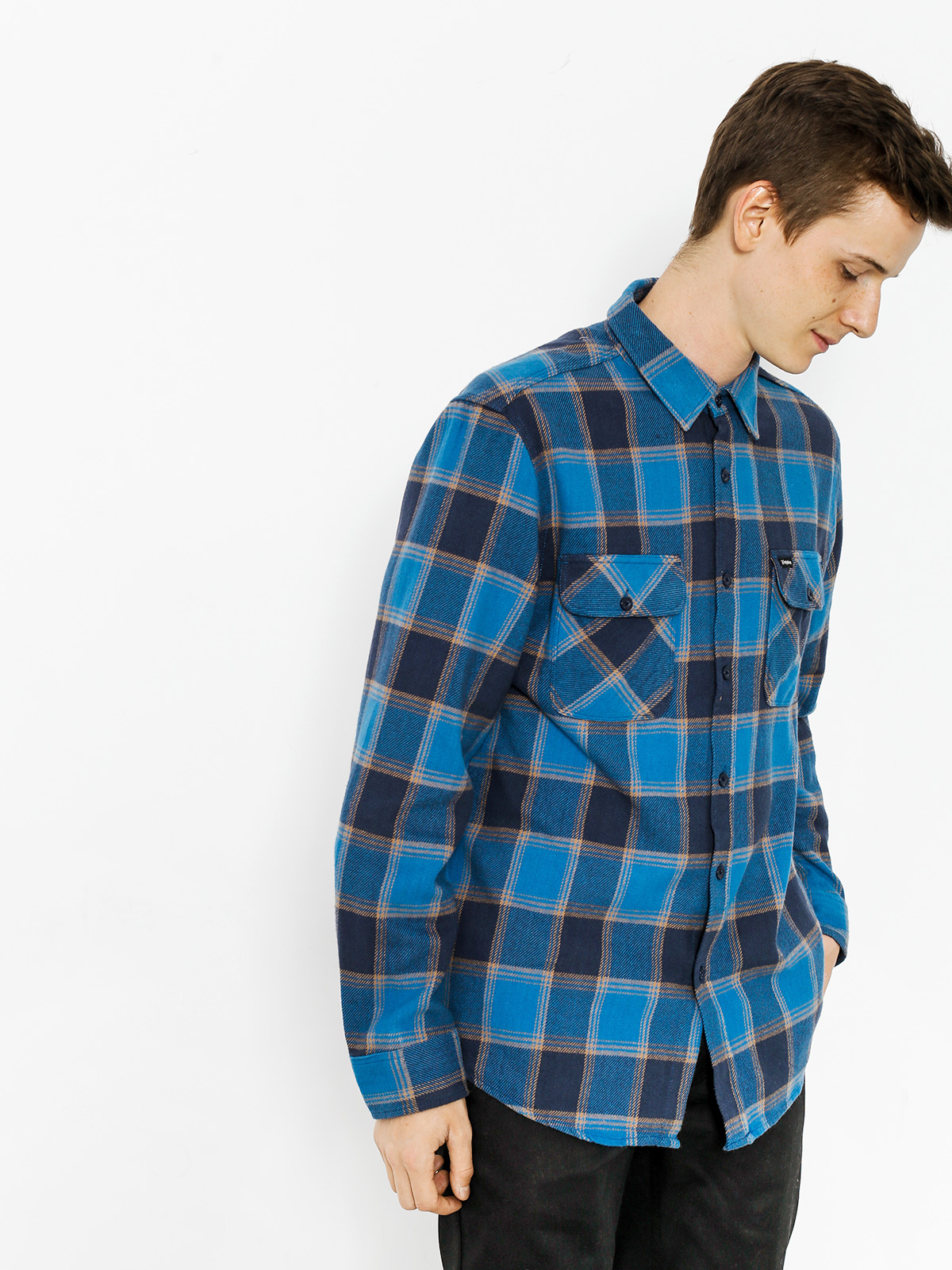 Brixton Shirt Bowery Flannel Ls (blue/navy)