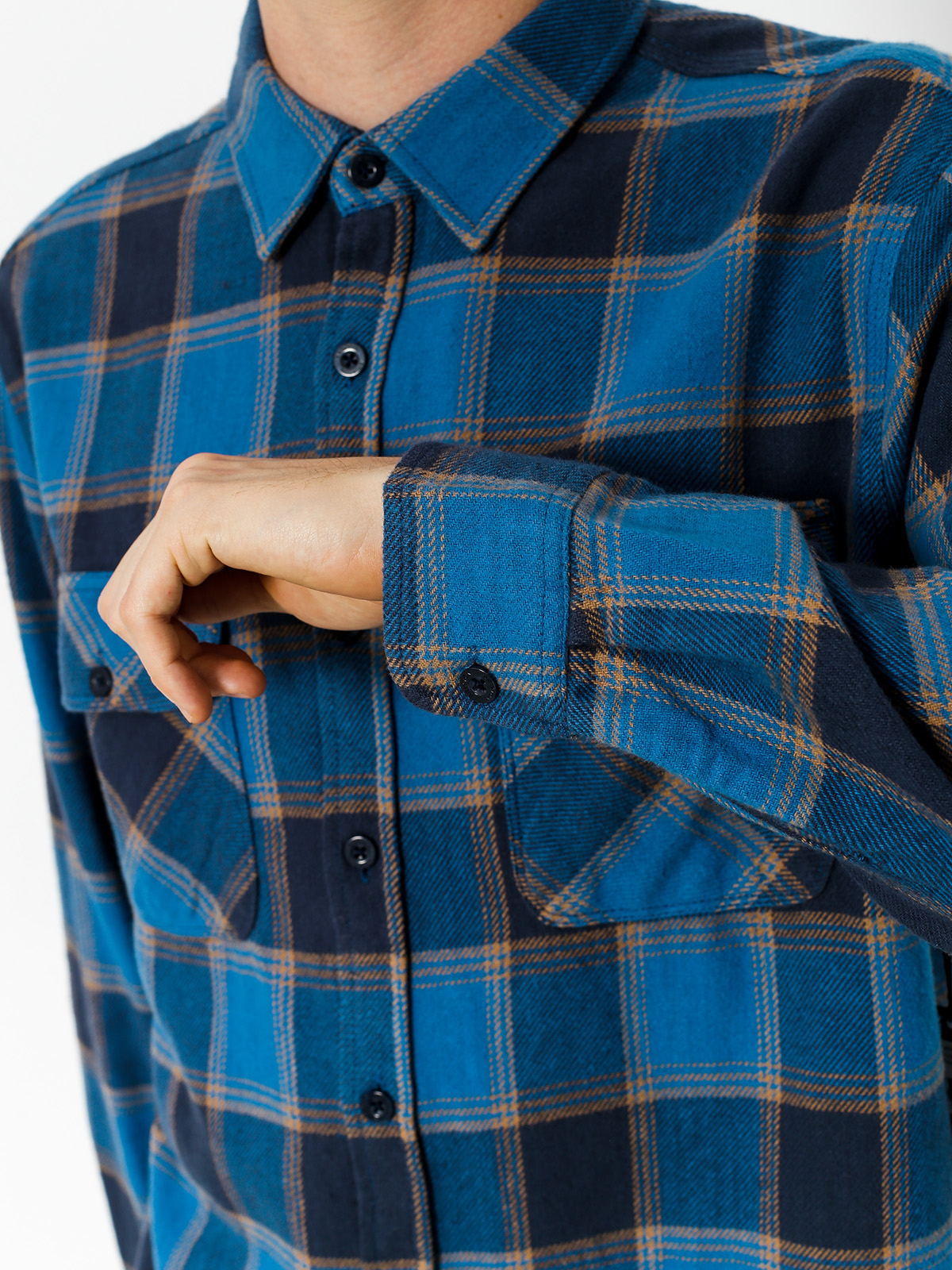 Brixton Shirt Bowery Flannel Ls (blue/navy)