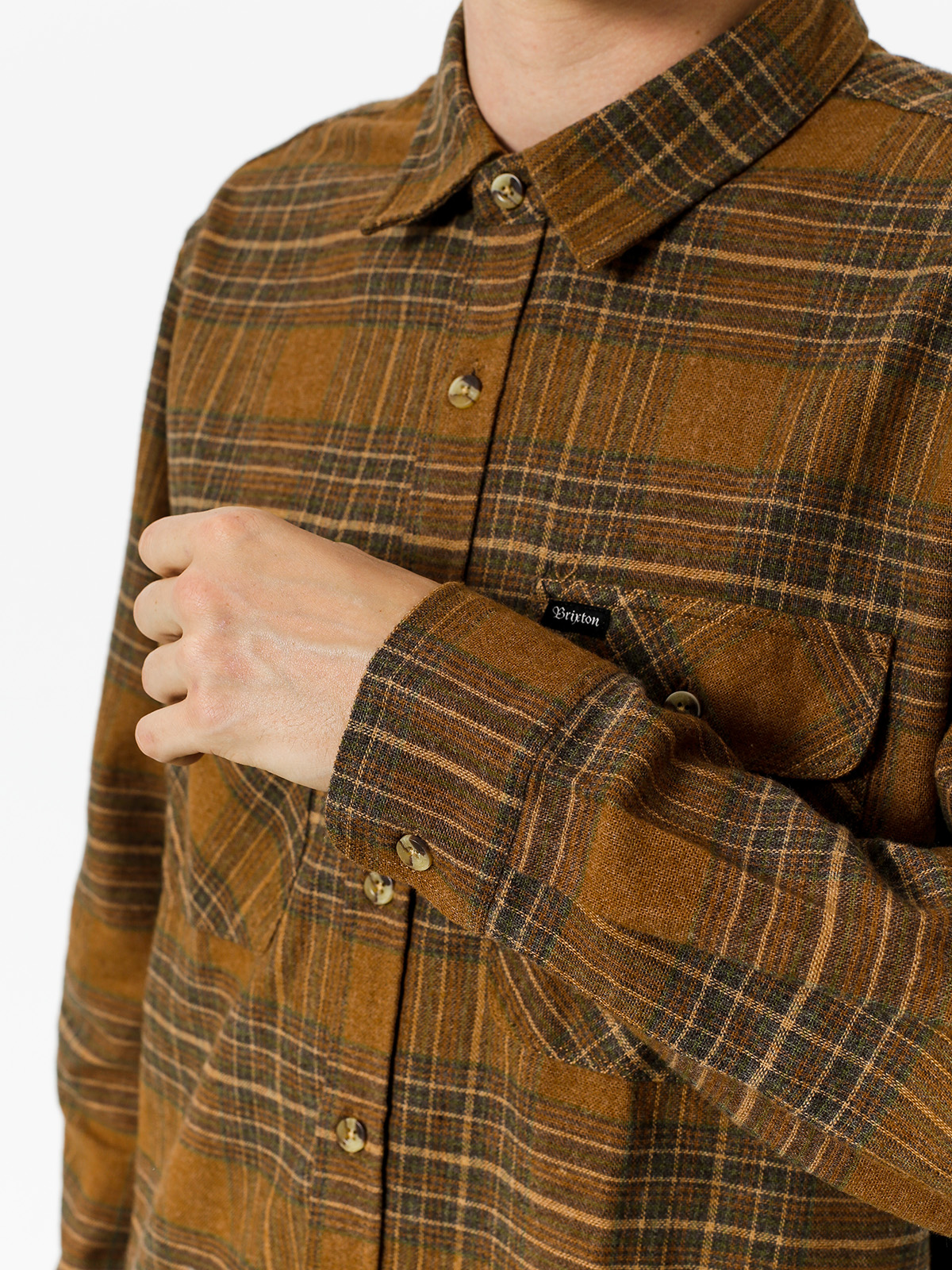 Brixton Shirt Archie Flannel Ls (copper/shale brown)
