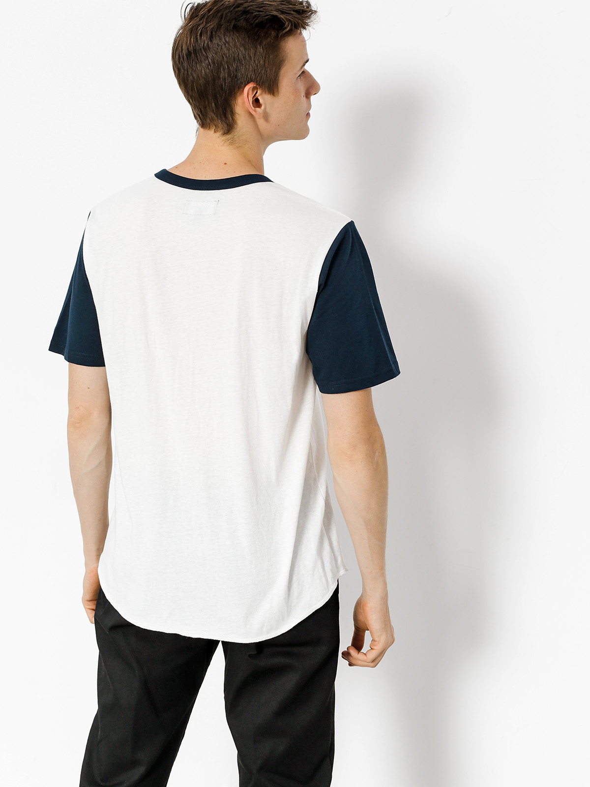 Brixton T-shirt Springfield Henley (off white/navy)