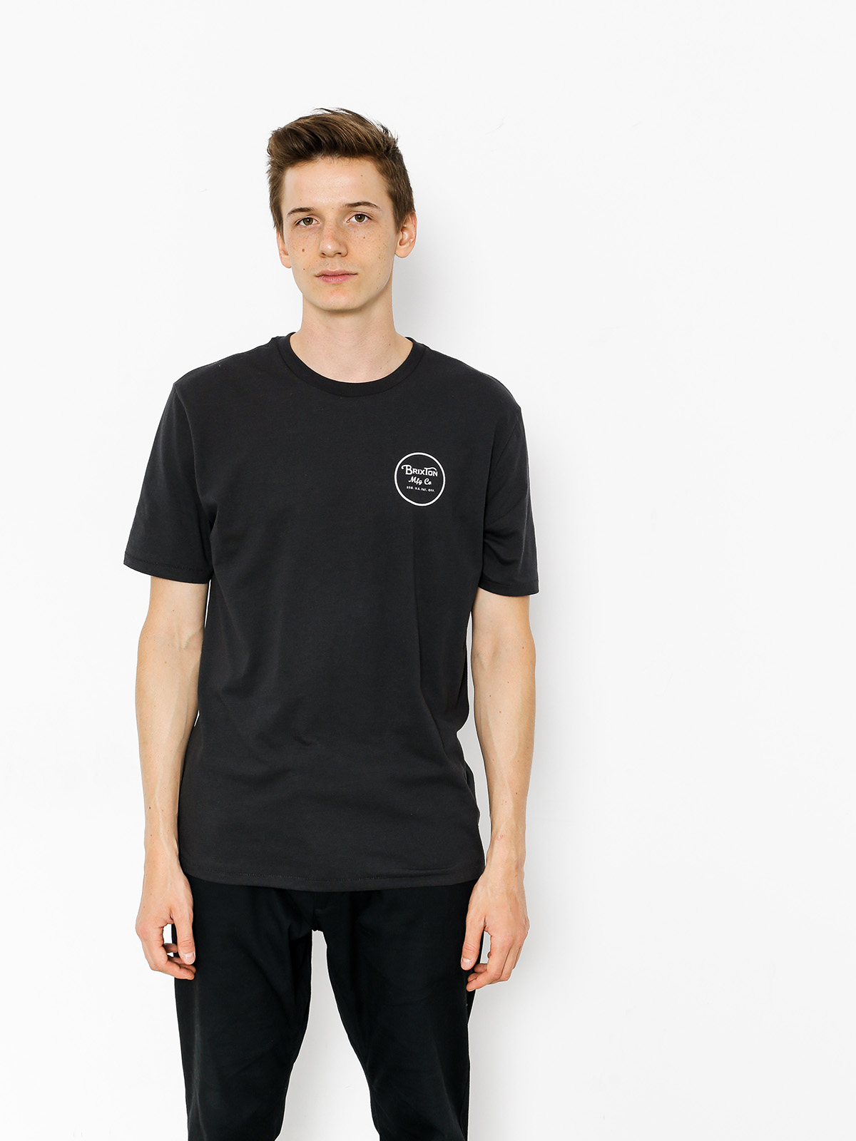 Brixton T-shirt Wheeler II (washed black/white)
