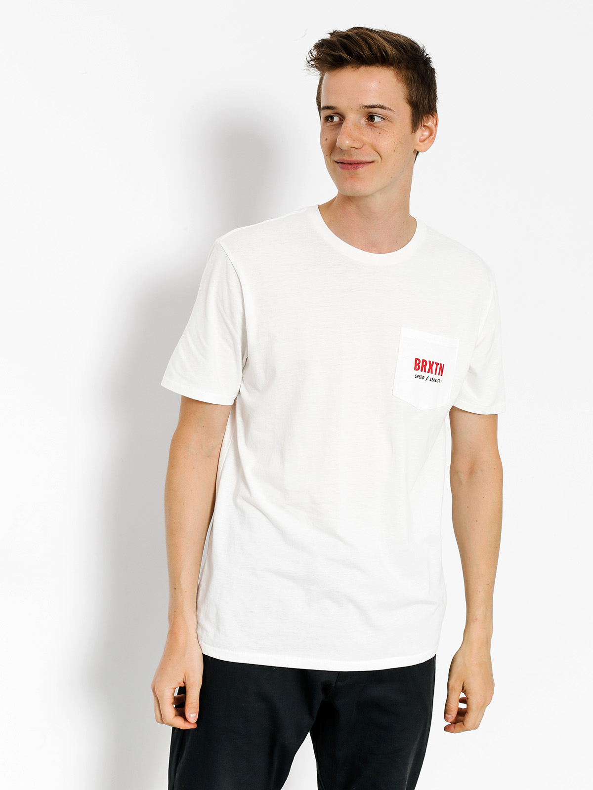 Brixton T-Shirt Breach Pkt (off white)
