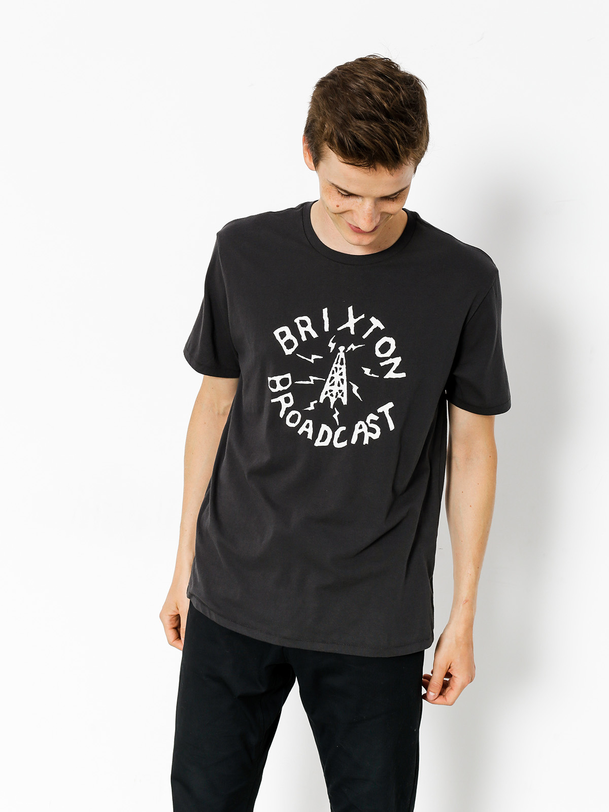Brixton T-shirt Broadcast (washed black)