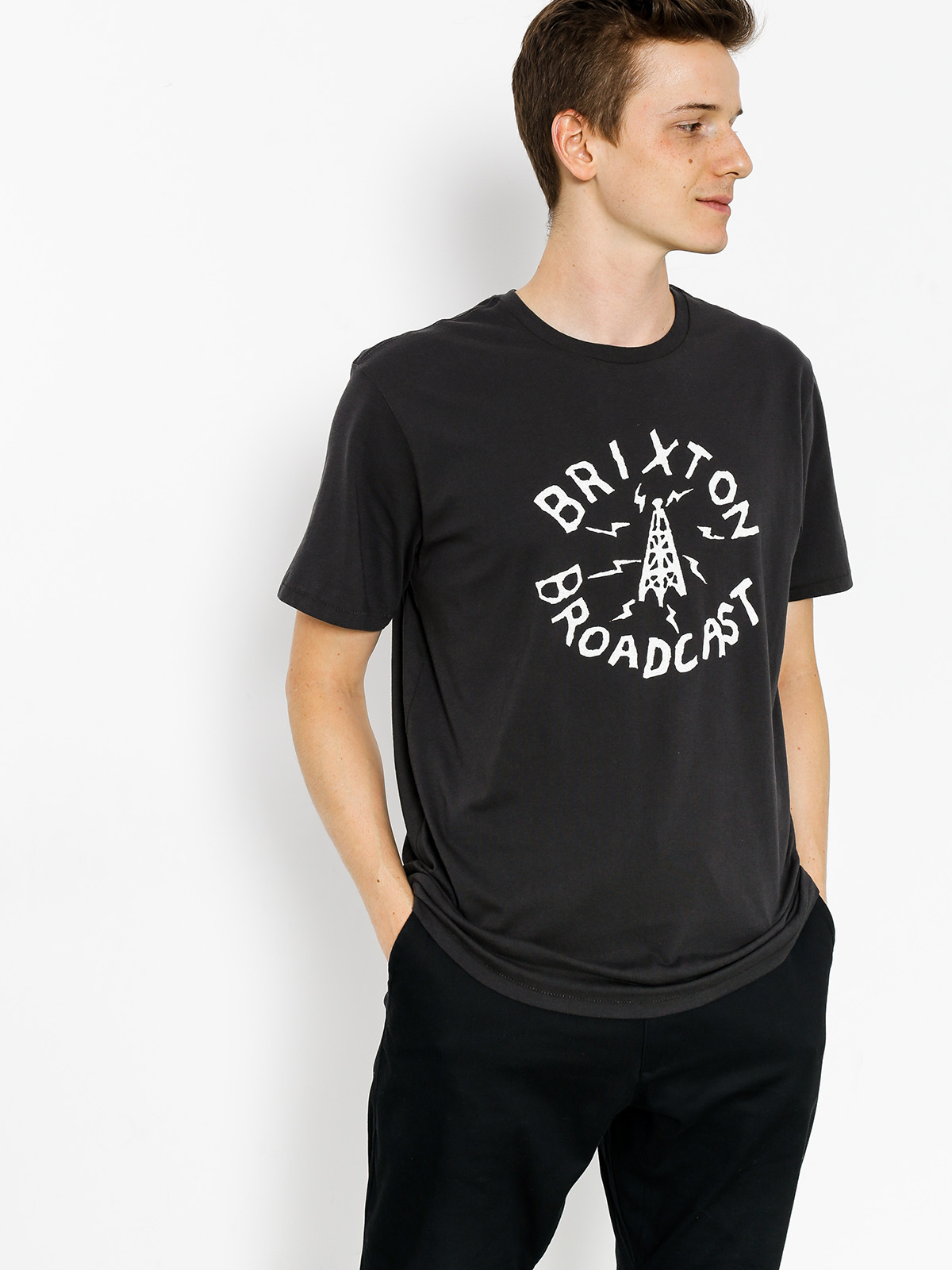 Brixton T-shirt Broadcast (washed black)