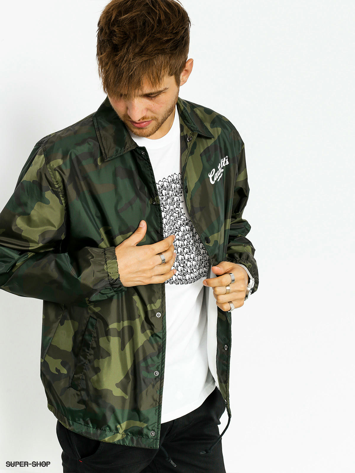 Carhartt camo clearance coach jacket