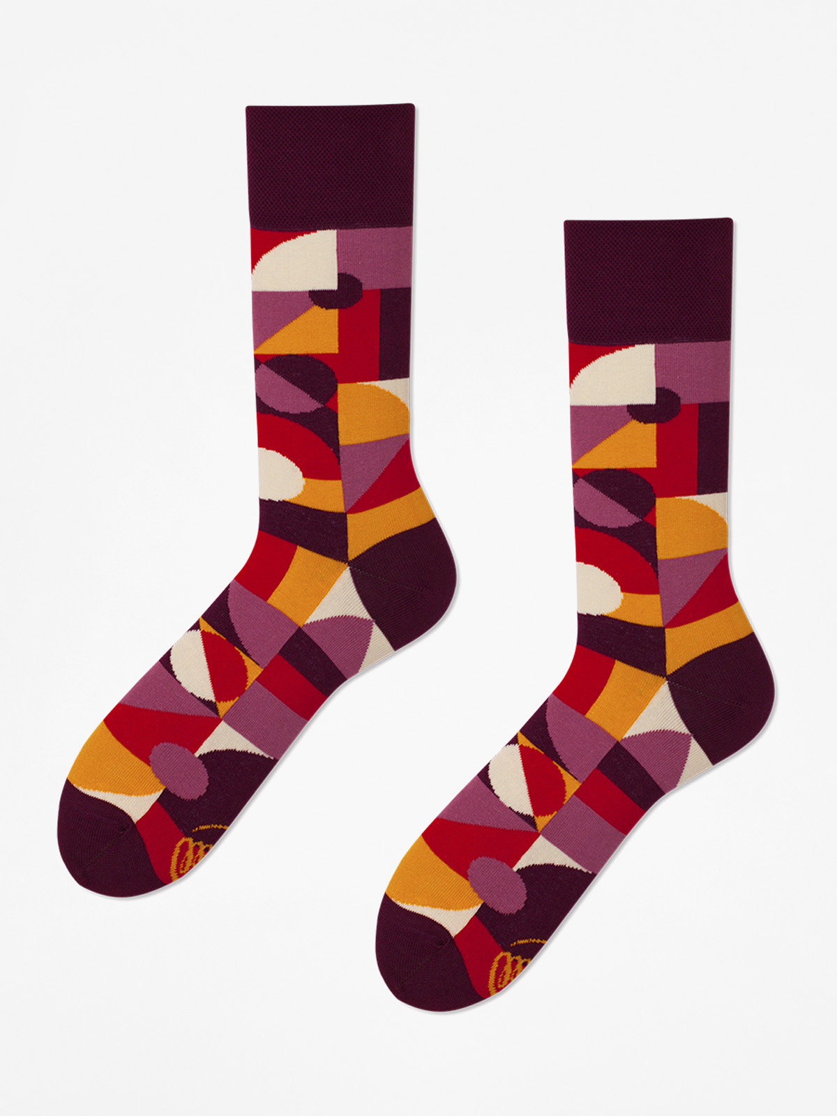 Many Mornings Socken Abstract Circles (maroon)