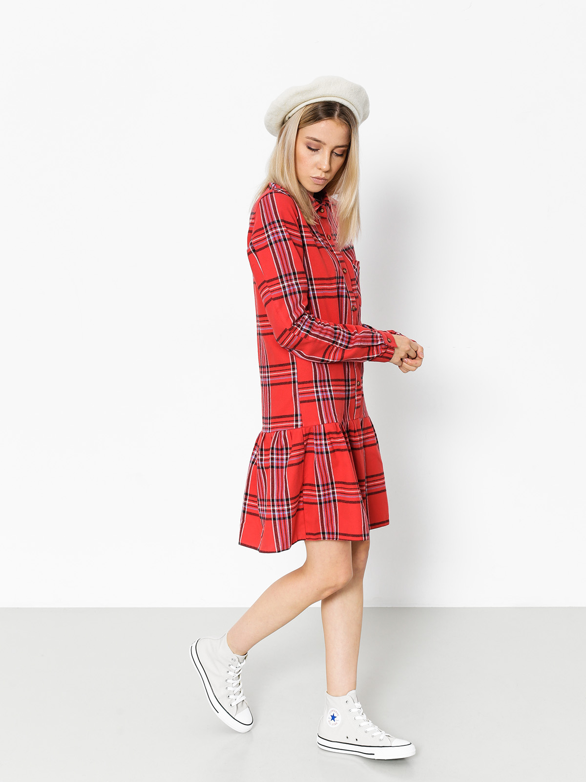 Femi Stories Dress Larsa Wmn (pld red)