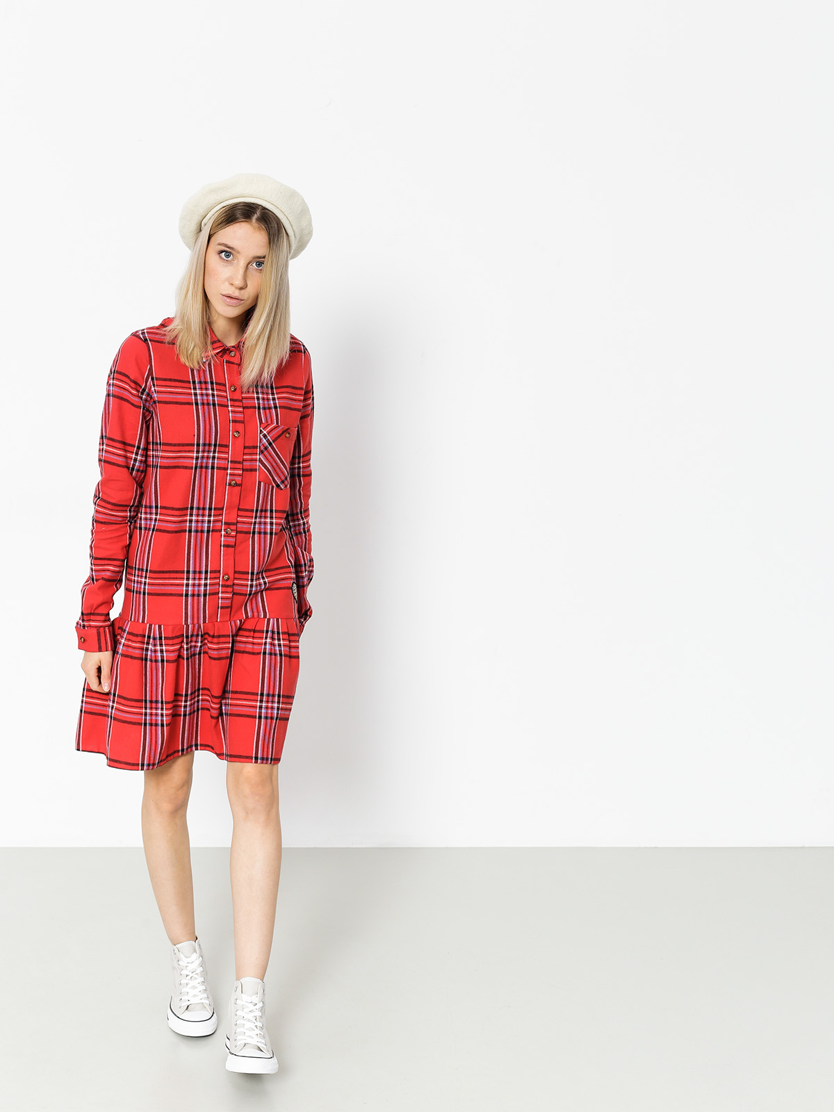 Femi Stories Dress Larsa Wmn (pld red)