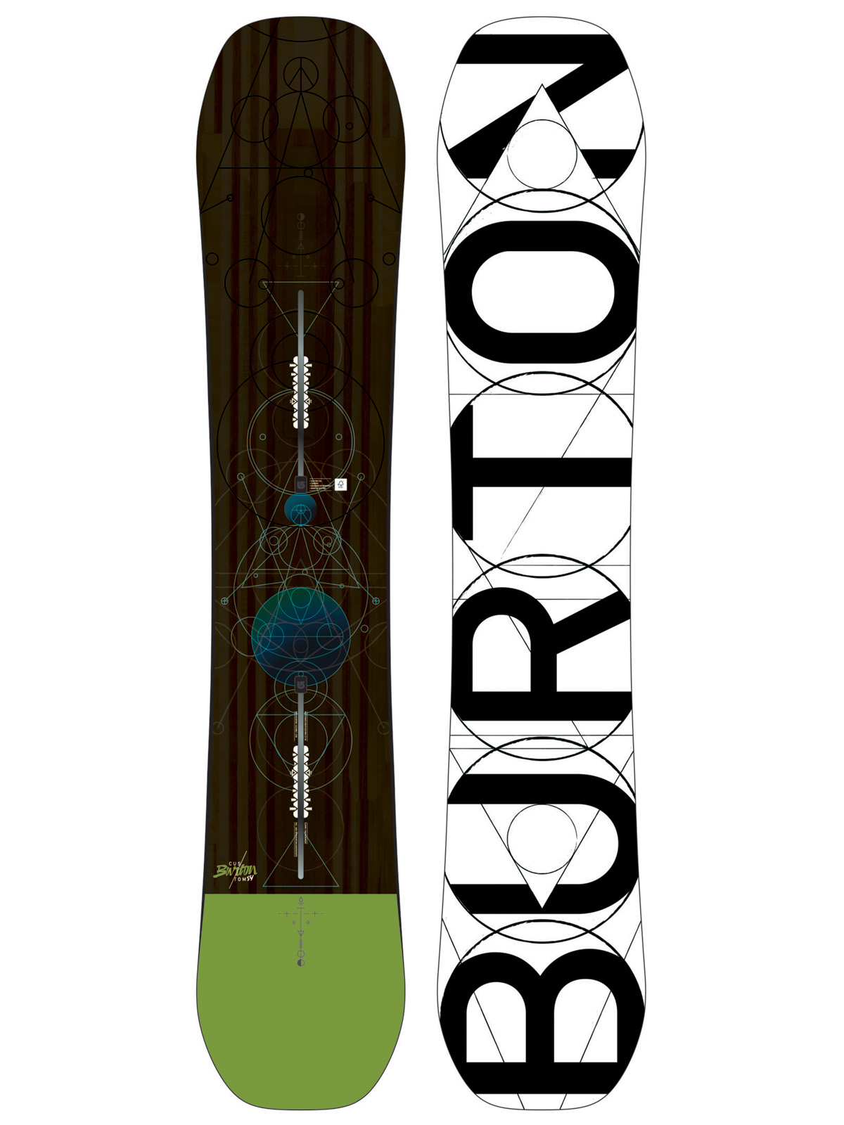 Mens Burton Snowboard Custom (green)