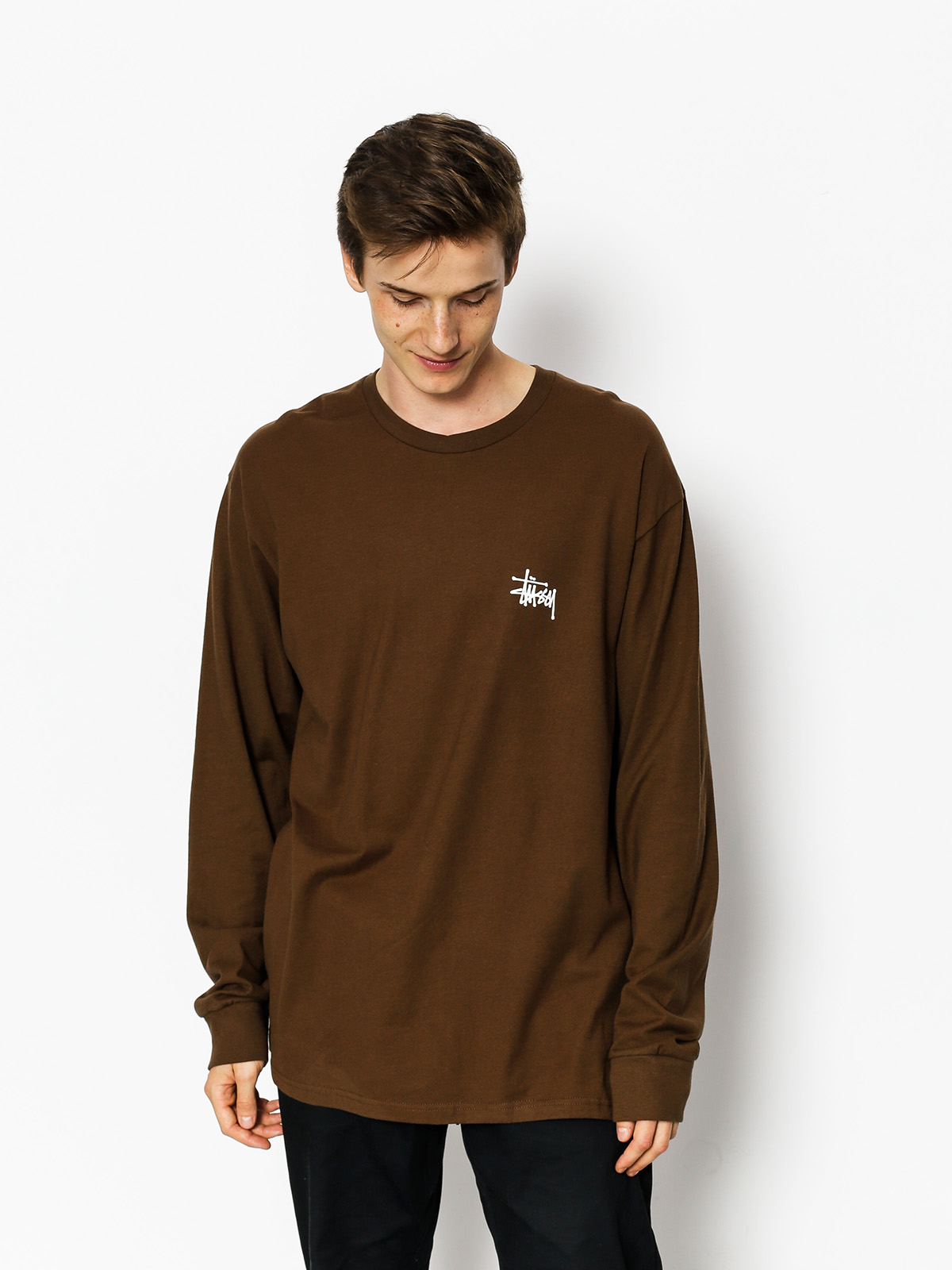 Stussy Longsleeve Basic (chocolate)