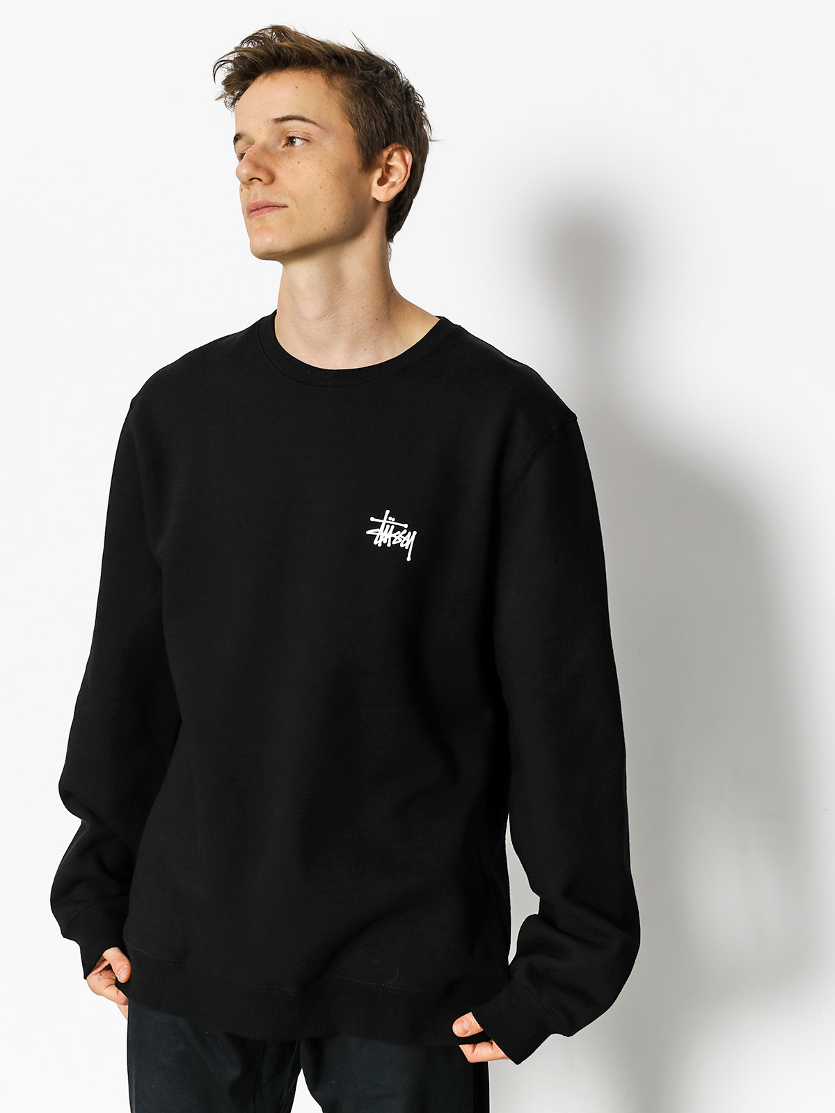 Sweatshirt Stussy Basic Crew (black)