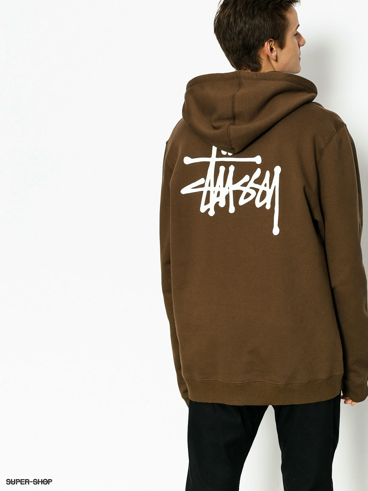 Stussy store brown hoodie