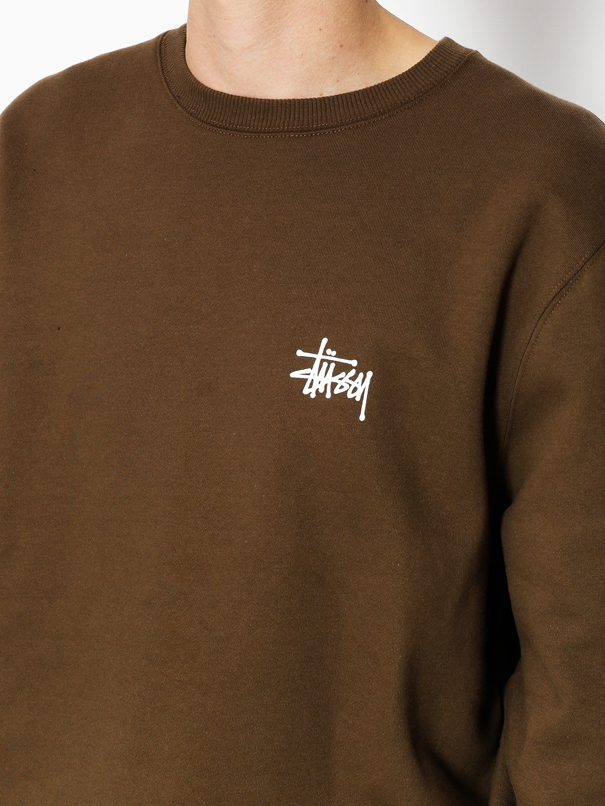 Sweatshirt Stussy Basic Crew (chocolate)