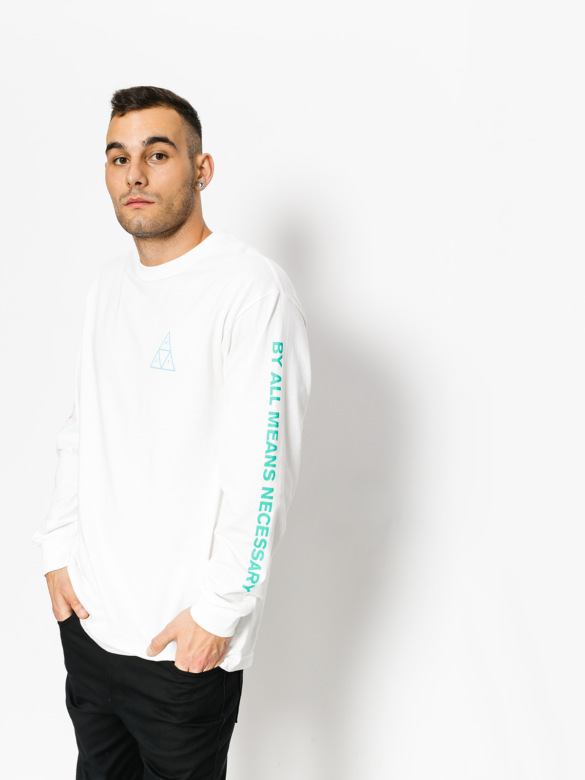 HUF Longsleeve Multi Triple Triangle (white)