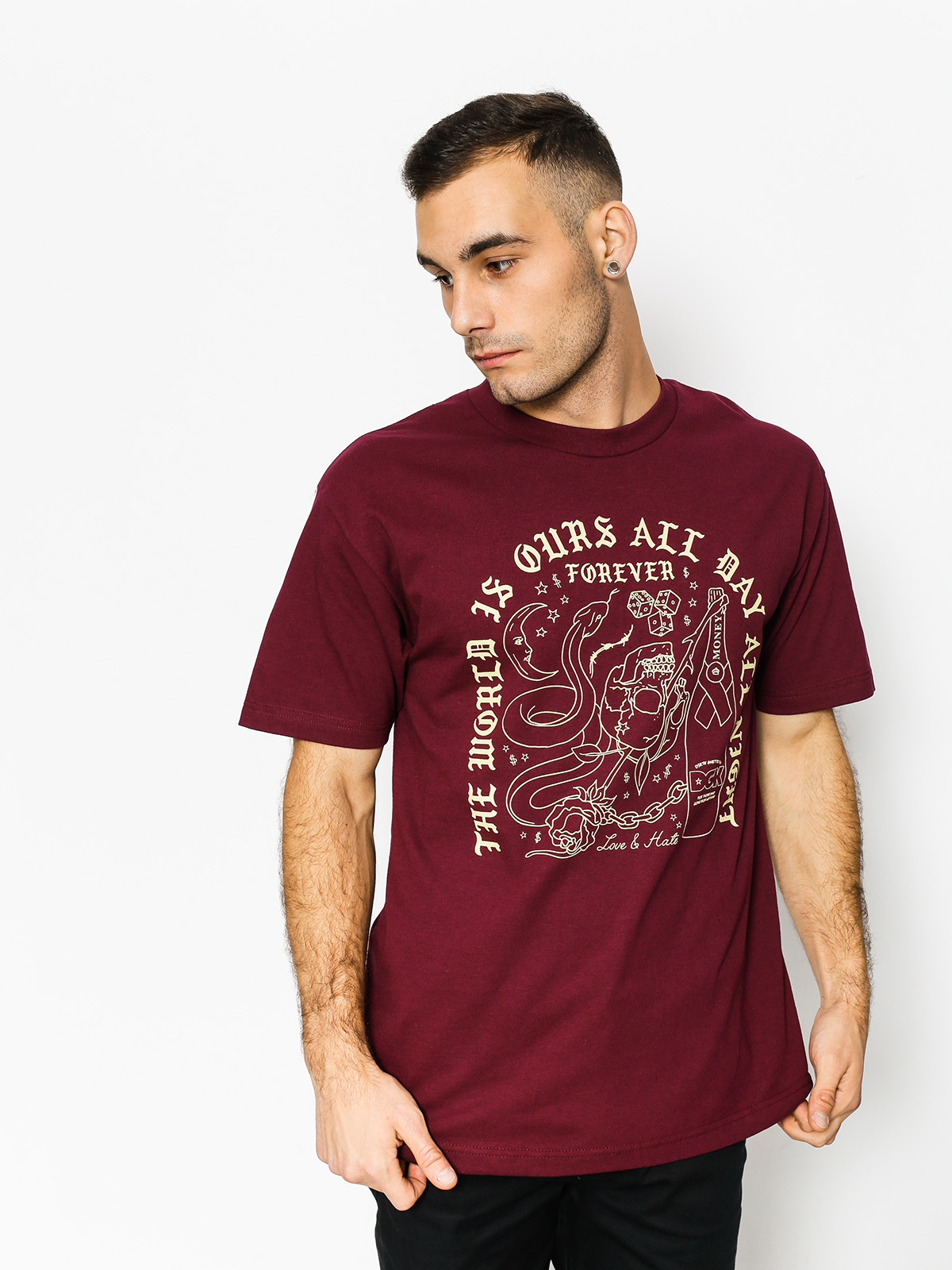 DGK T-shirt Our World (burgundy)