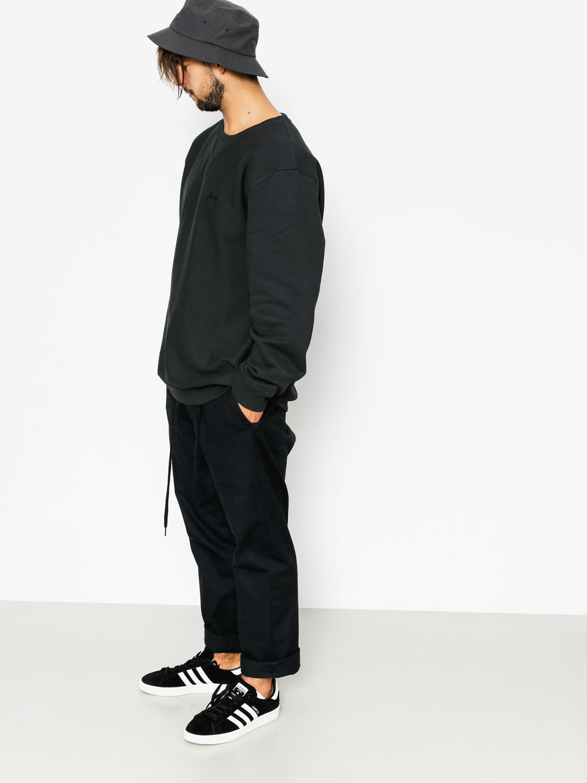 Stussy Sweatshirt Stock Logo Crew - black (black)