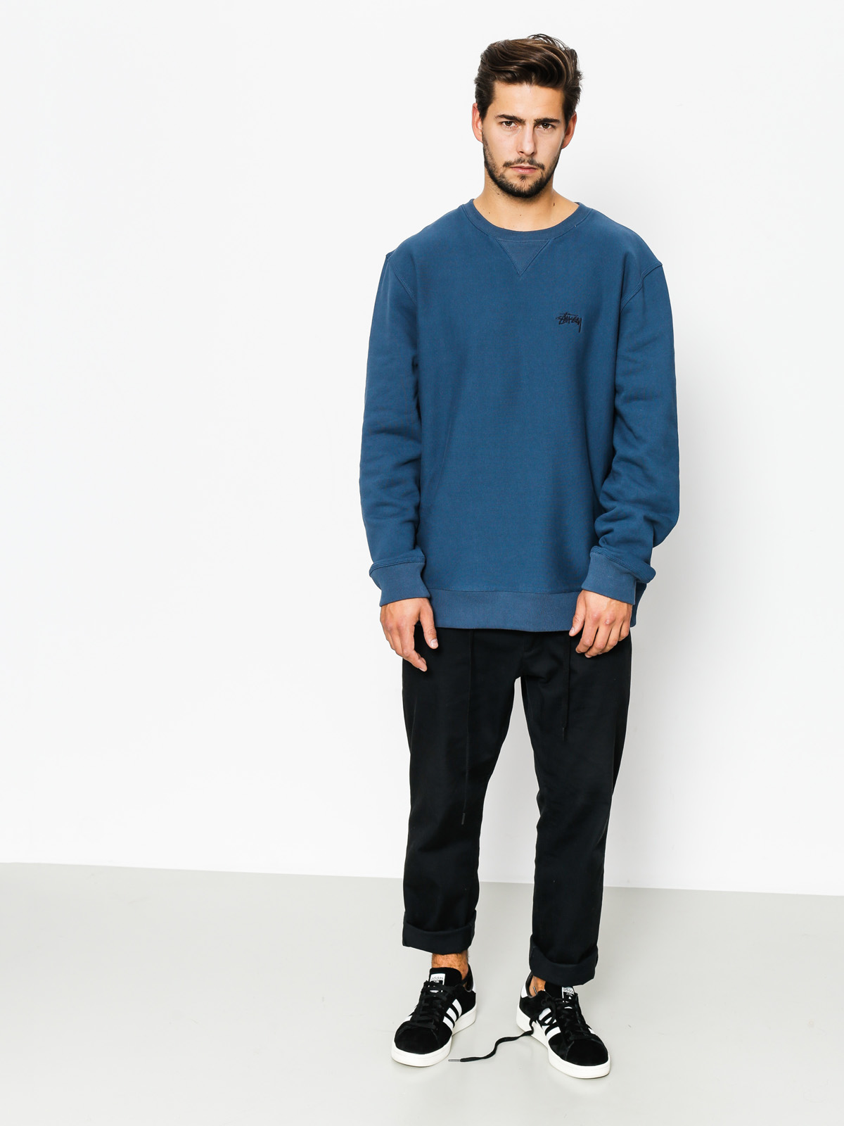 blue stussy sweatshirt