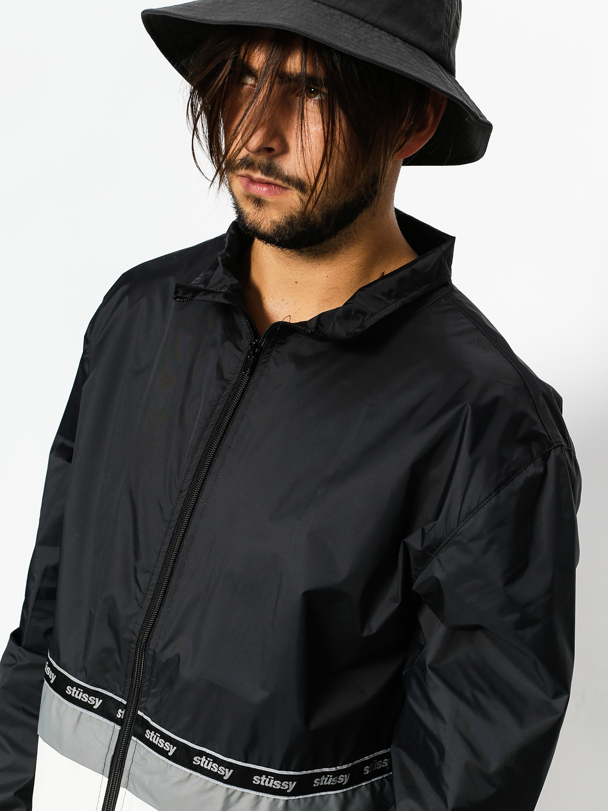 Stussy Jacket Nylon Warm Up Jacket - black (black)