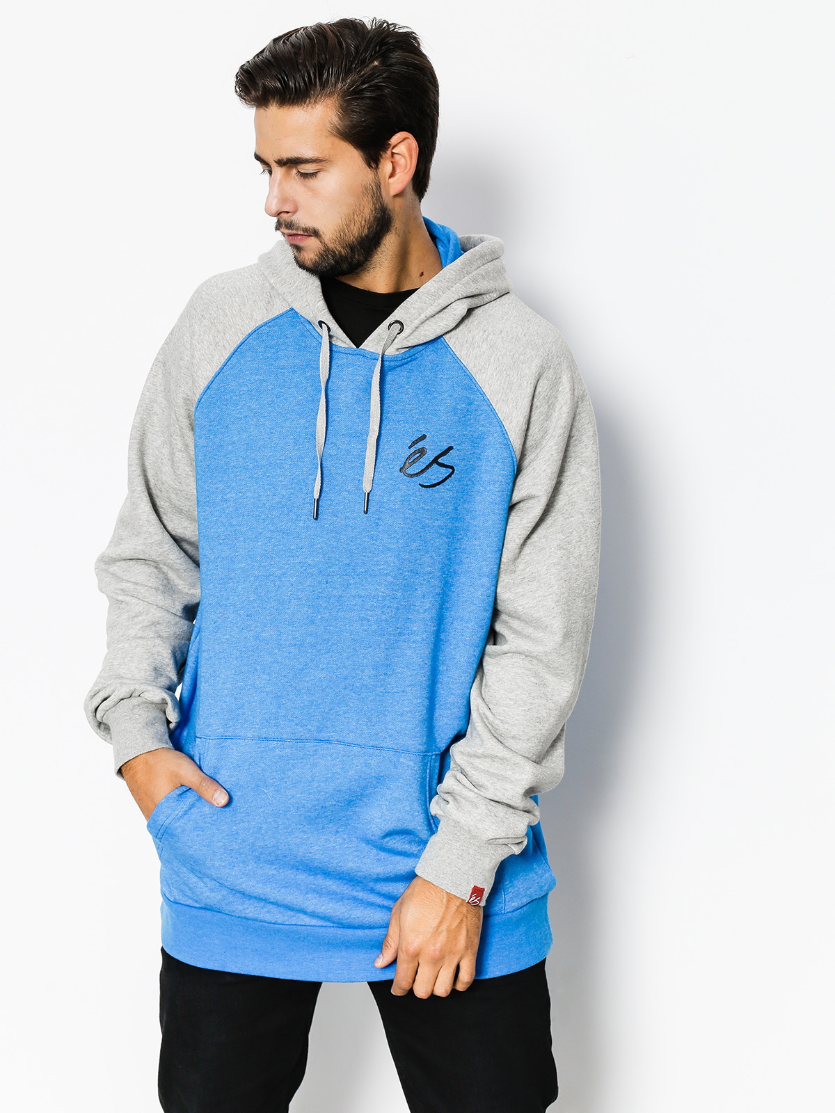 Es Hoodie Script HD (blue/heather)