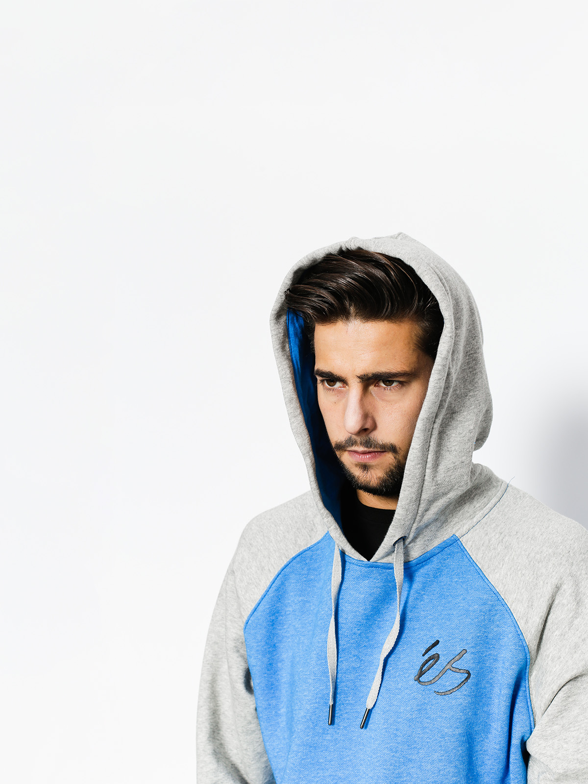 Es Hoodie Script HD (blue/heather)