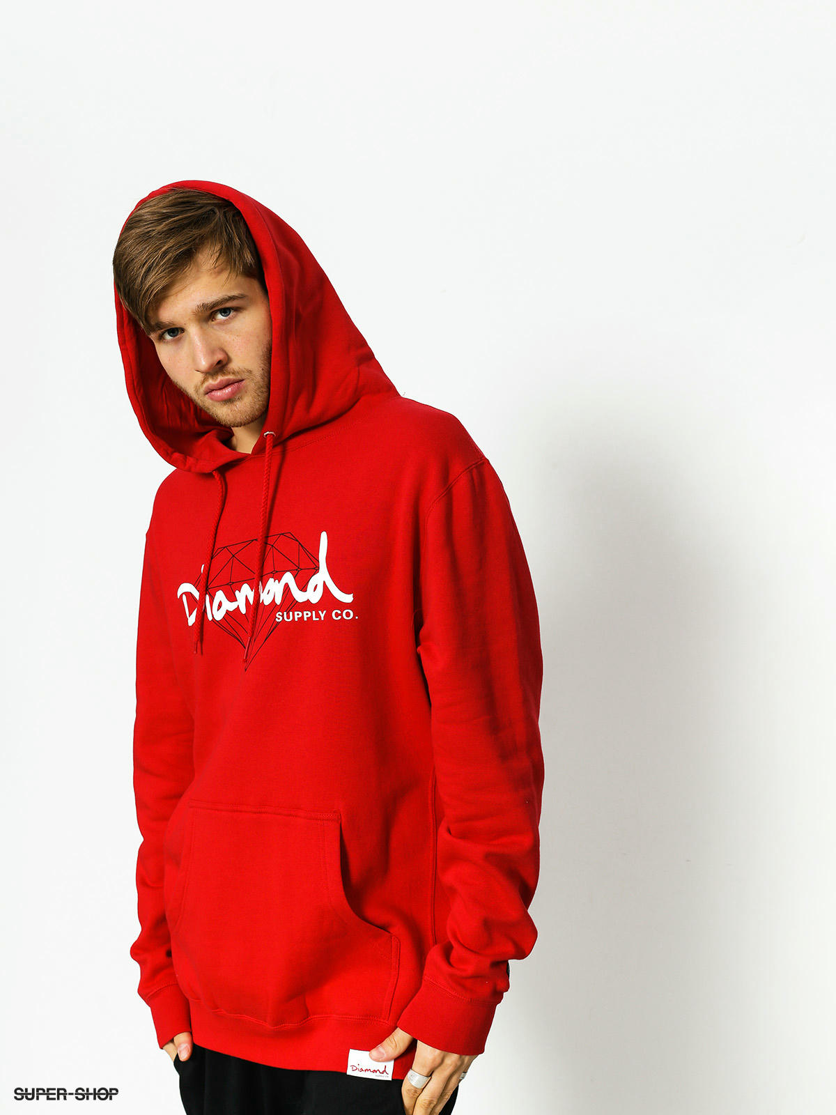 Diamond supply deals co red hoodie