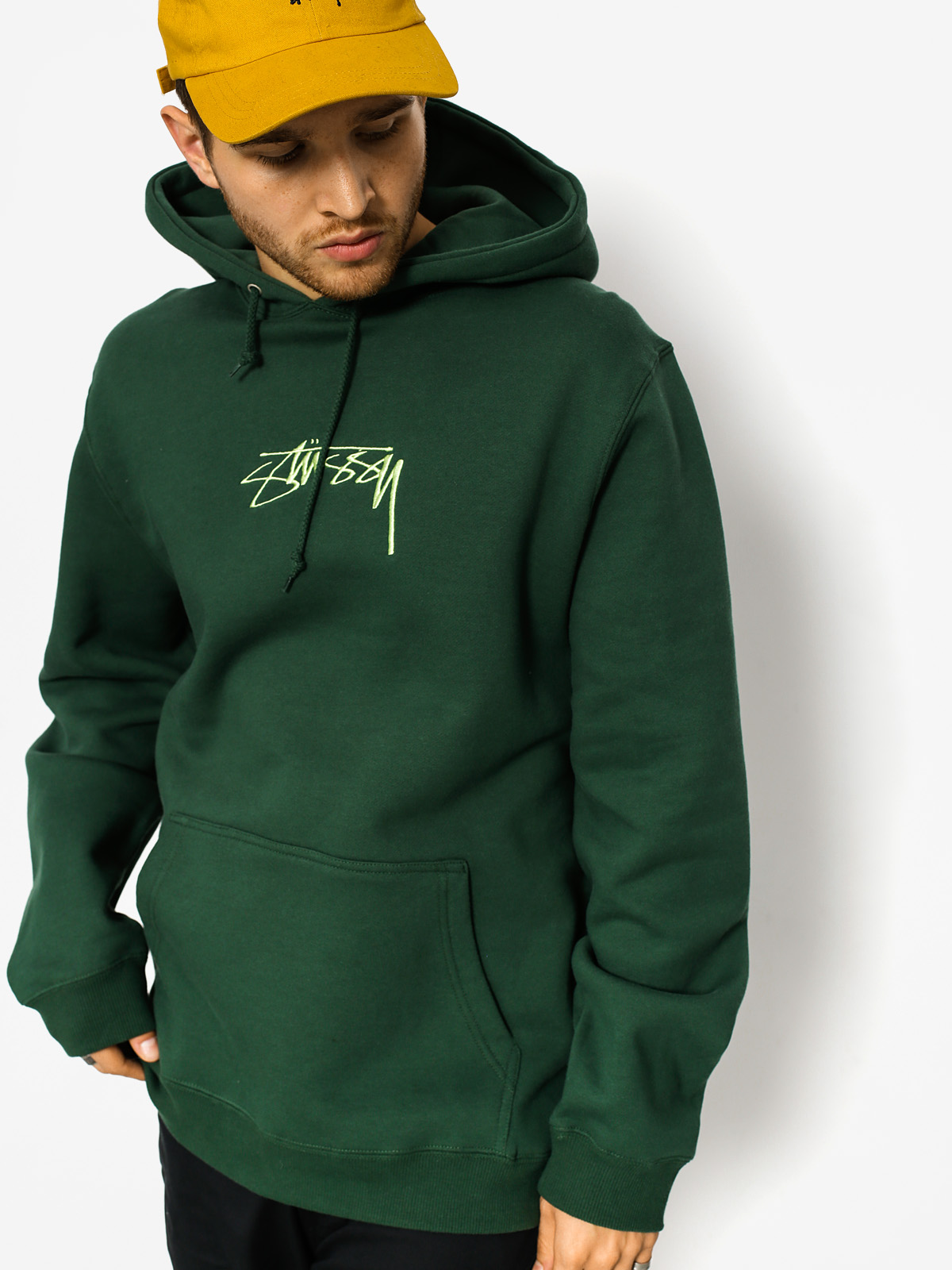 Stussy Hoody Smooth Stock App HD (dark forest)