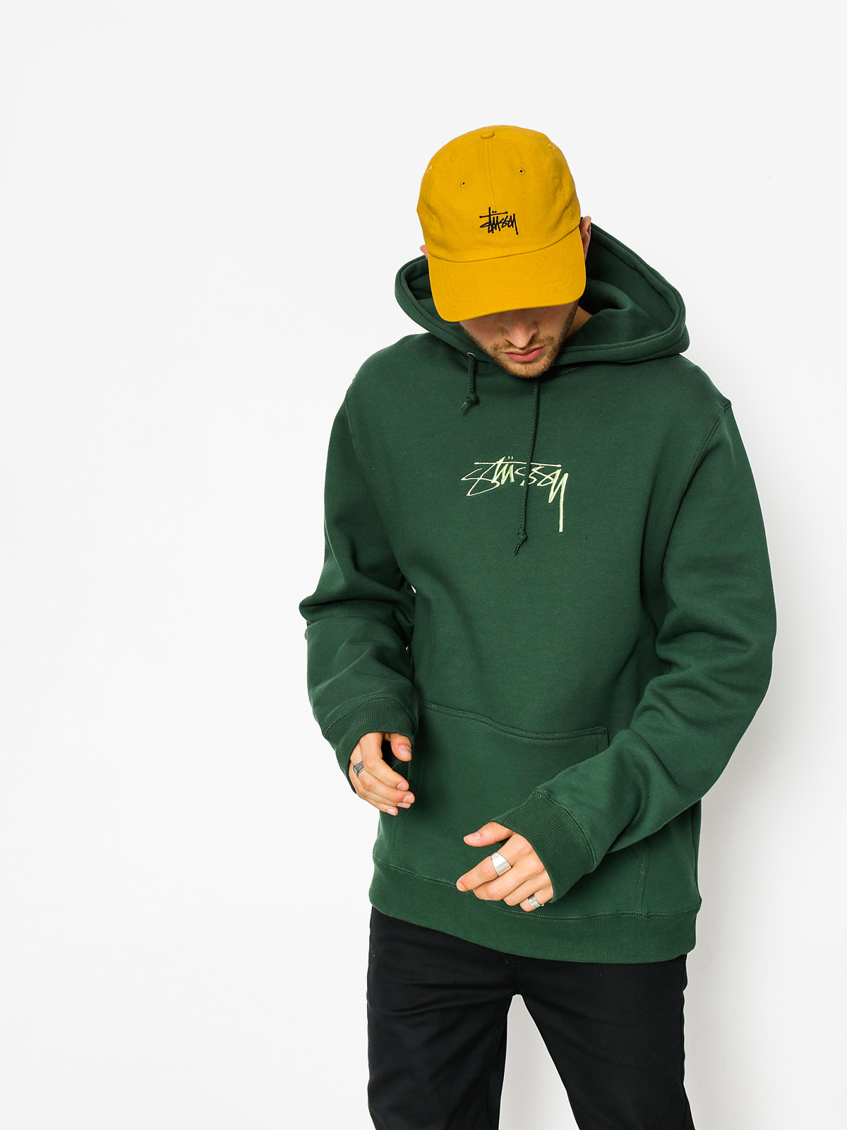 Stussy Hoody Smooth Stock App HD (dark forest)