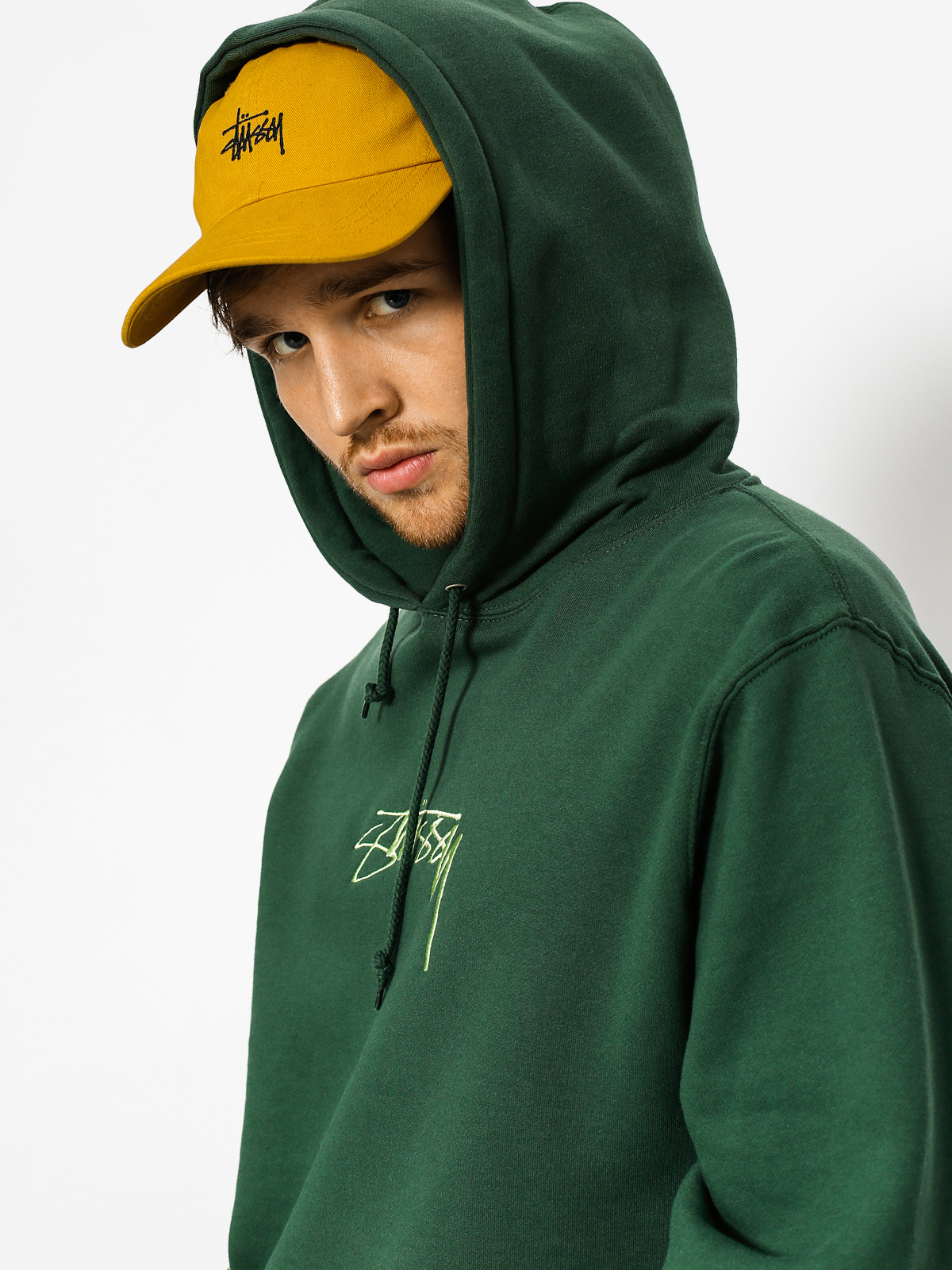 Stussy Hoody Smooth Stock App HD (dark forest)