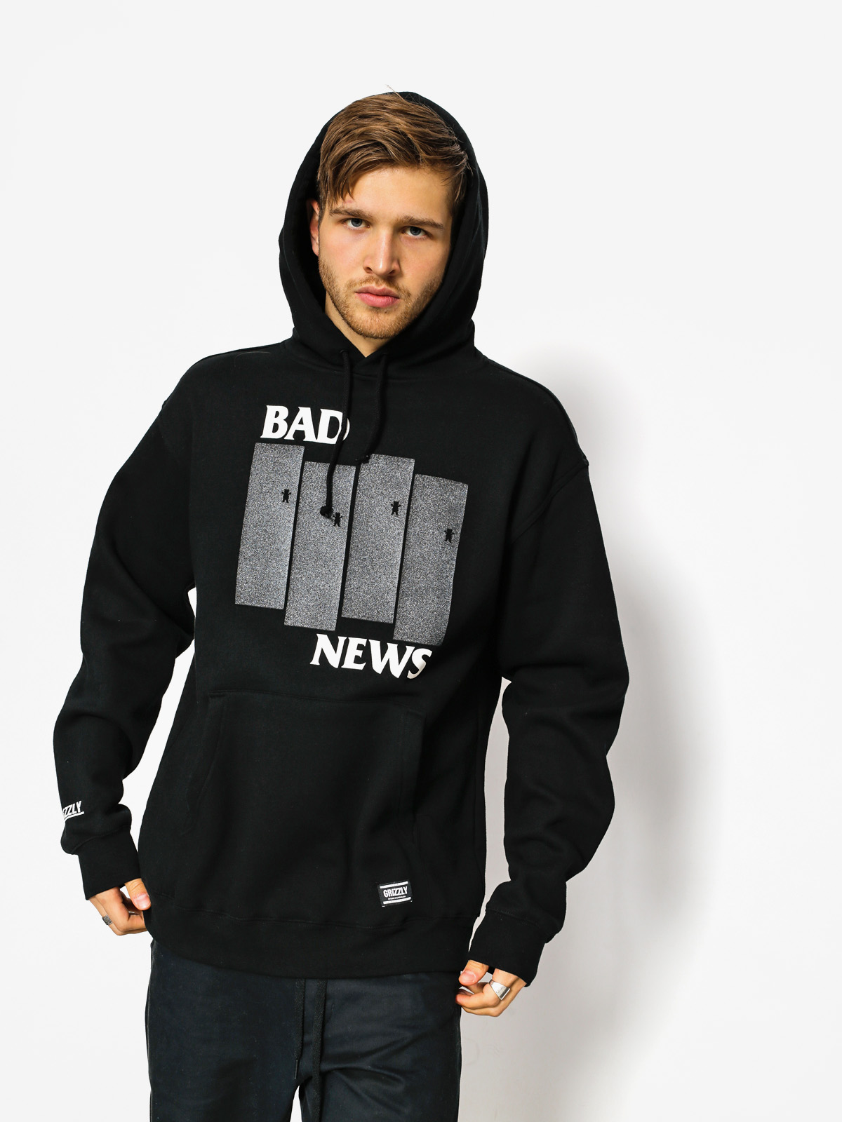 Grizzly Griptape Hoodie Bad Flag HD (black)