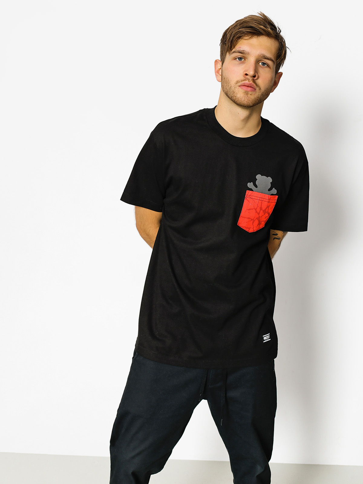 Grizzly Griptape T-shirt Cement Pocket (black)