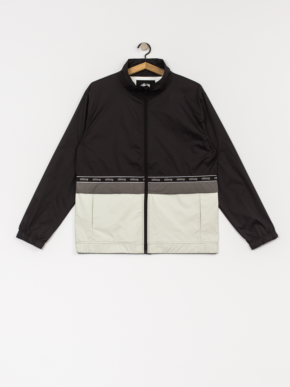 Stussy Jacket Nylon Warm Up Jacket - black (black)