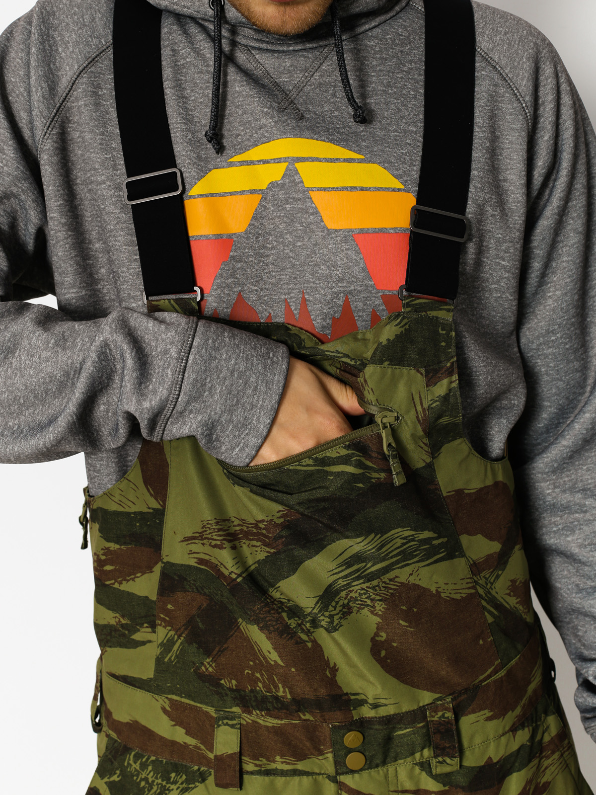 Mens Burton Snowboard pants Reserve Bib (brush camo)