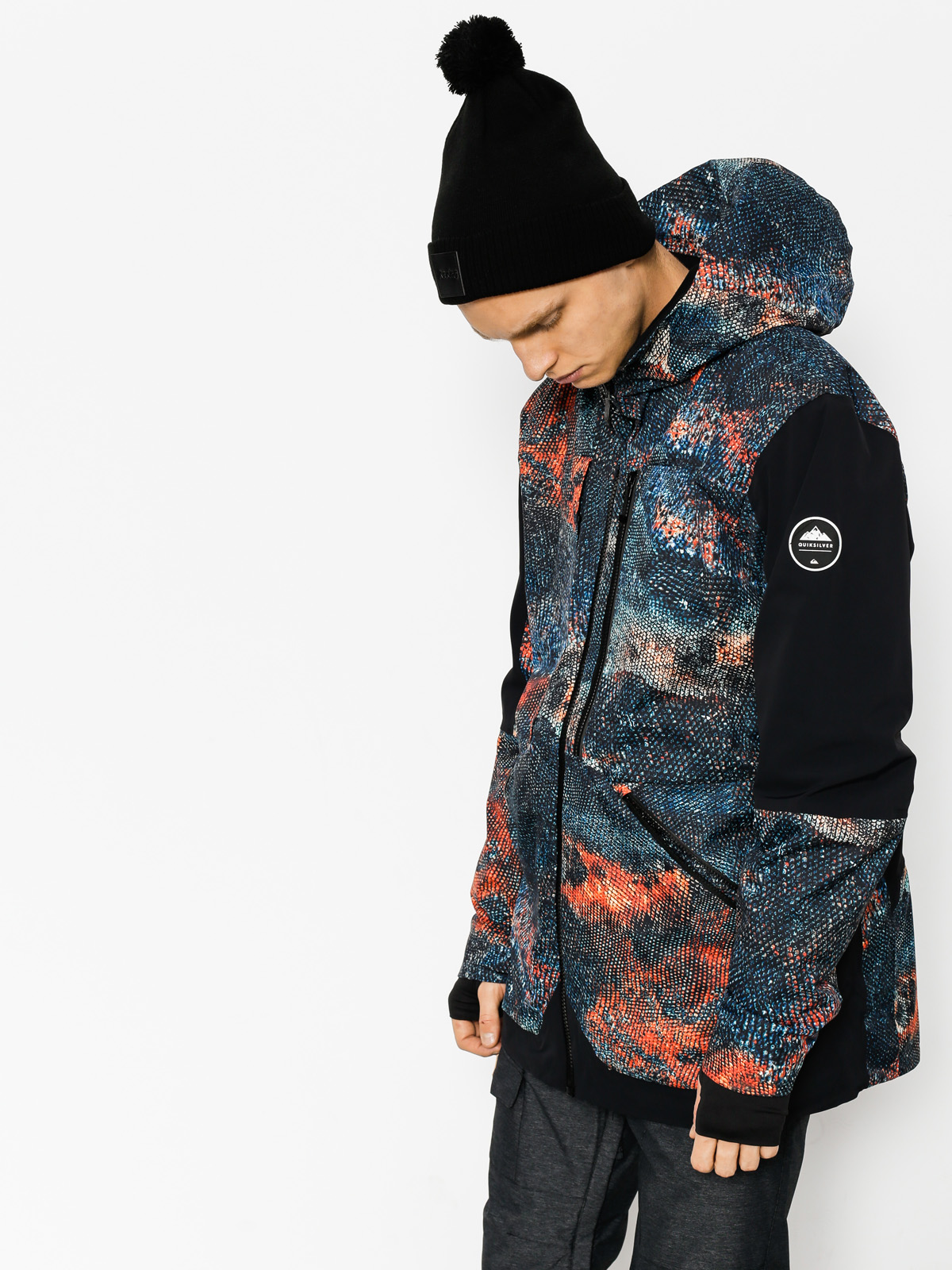 Mens Quiksilver Snowboard jacket Travis Rice Stretch (marine iguana real)