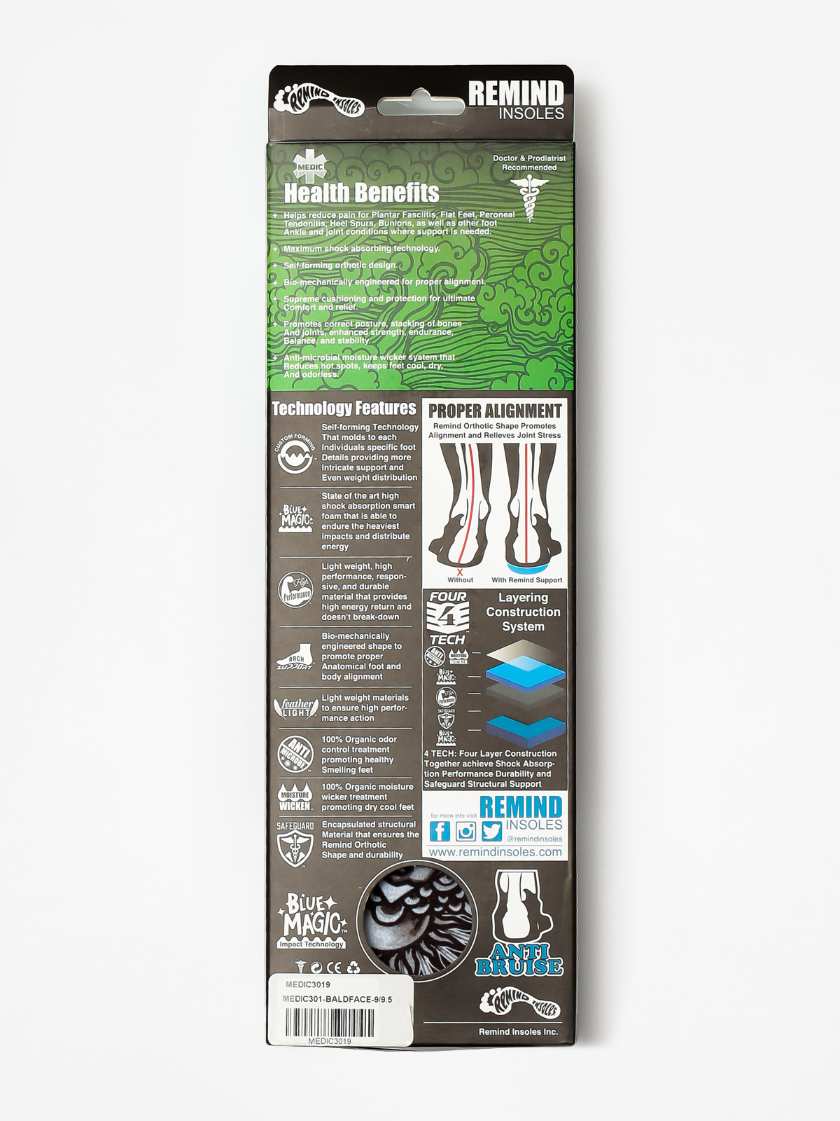 Remind Insoles Medic (baldface)