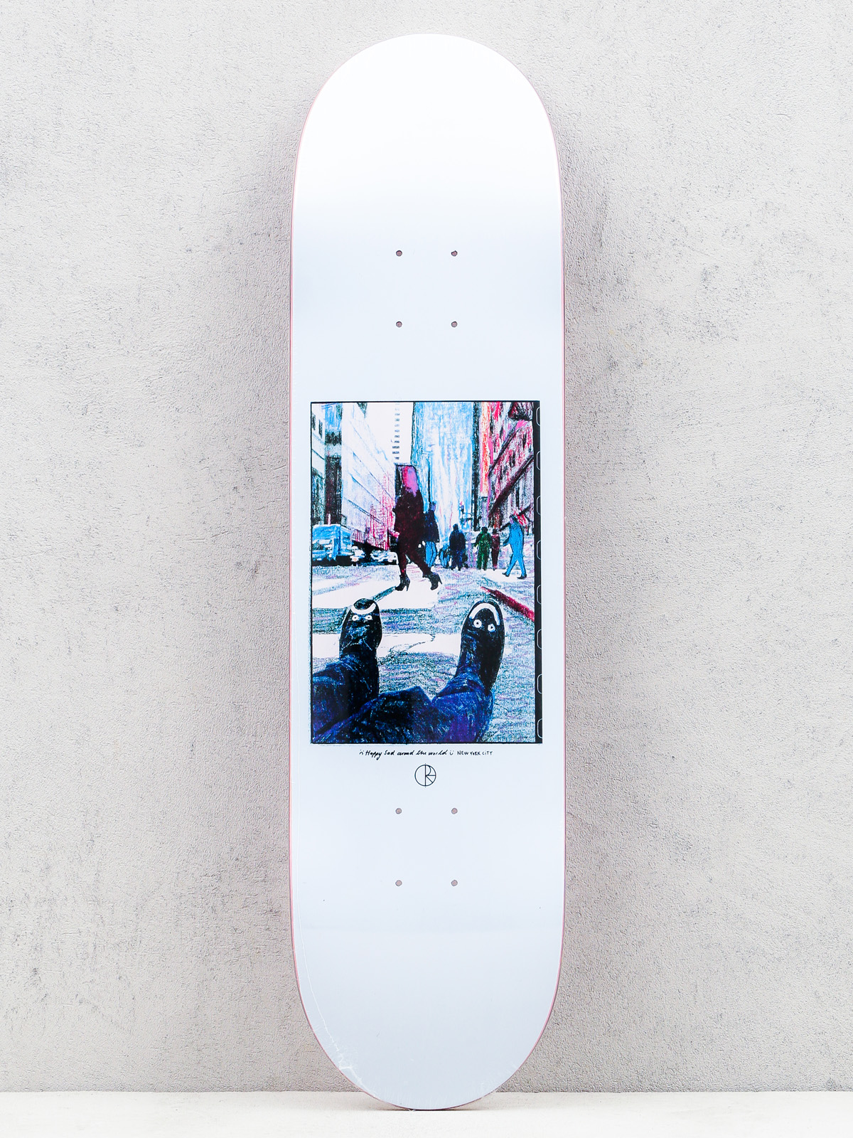 Polar Skate Deck Happy Sad New York City (light blue)