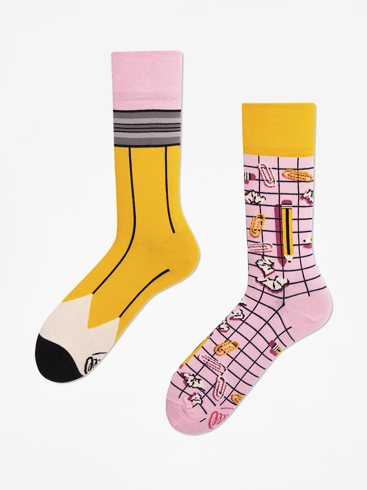 Many Mornings Socks Paperwork (yellow/pink)