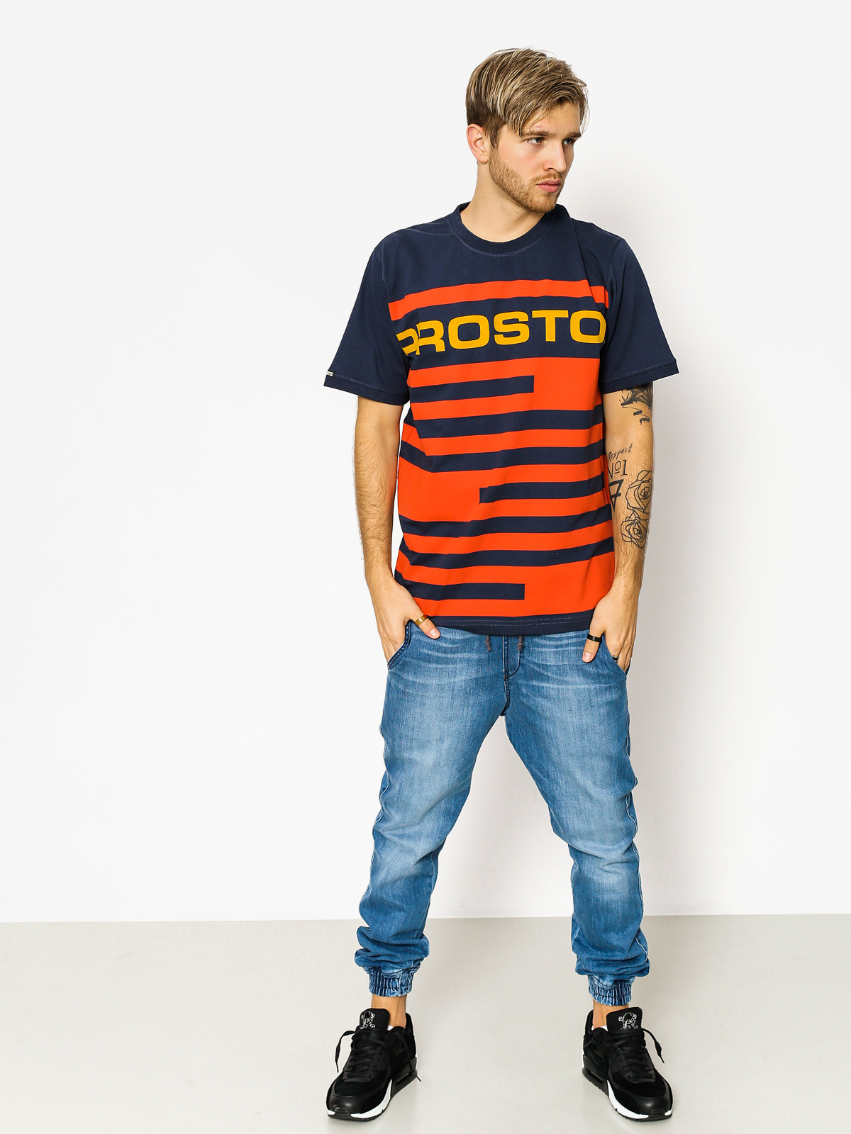 Prosto T-shirt Dark Stripes (navy)