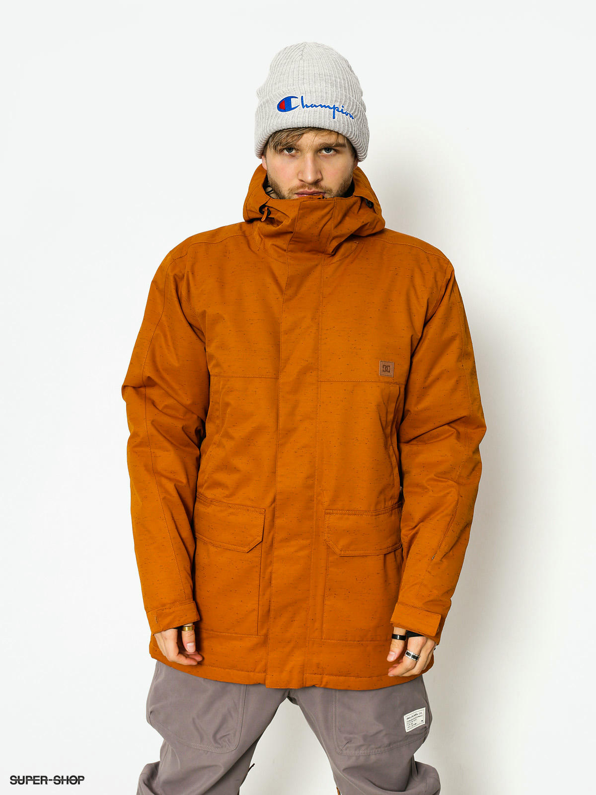 dc orange snowboard jacket