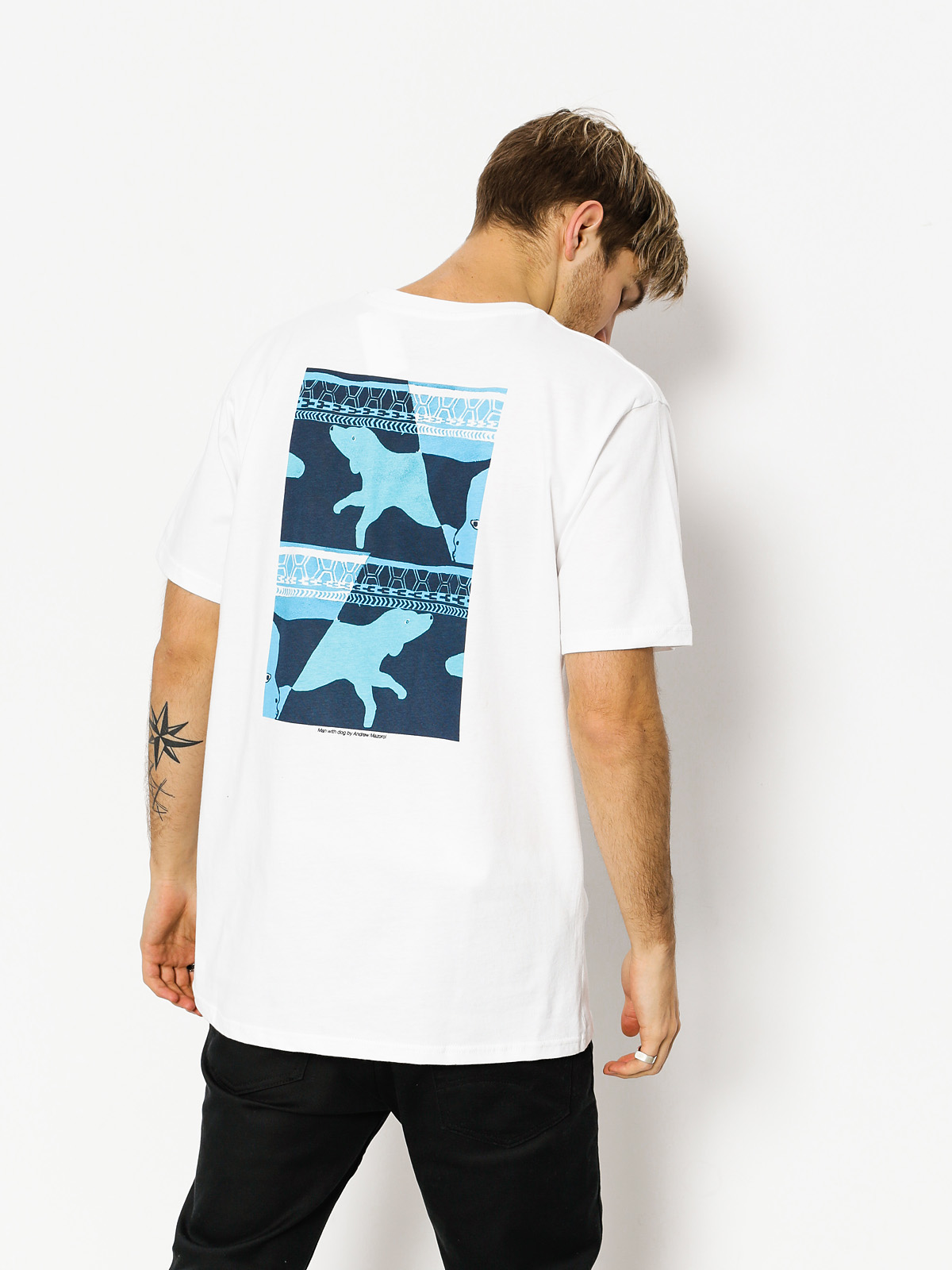 Polar Skate T-shirt Man With Dog 1 (white)