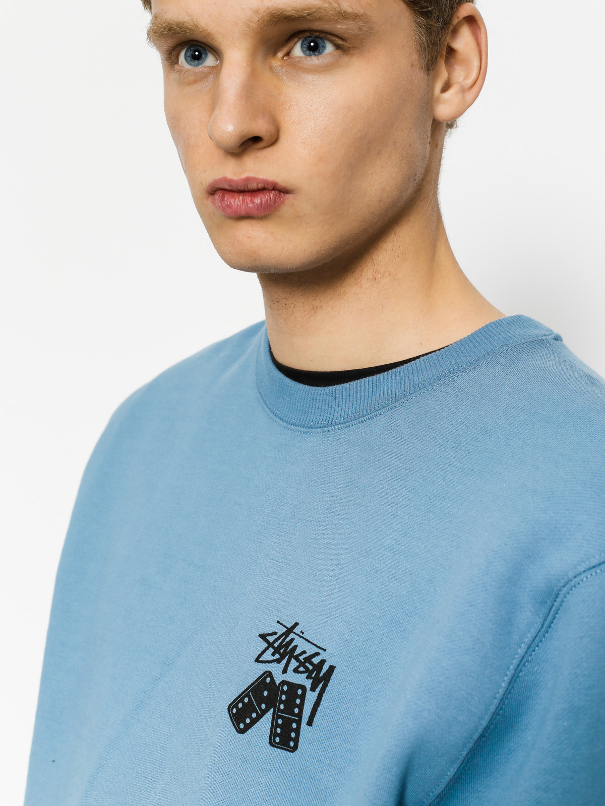Stussy Sweatshirt Dominos Crew (steel)