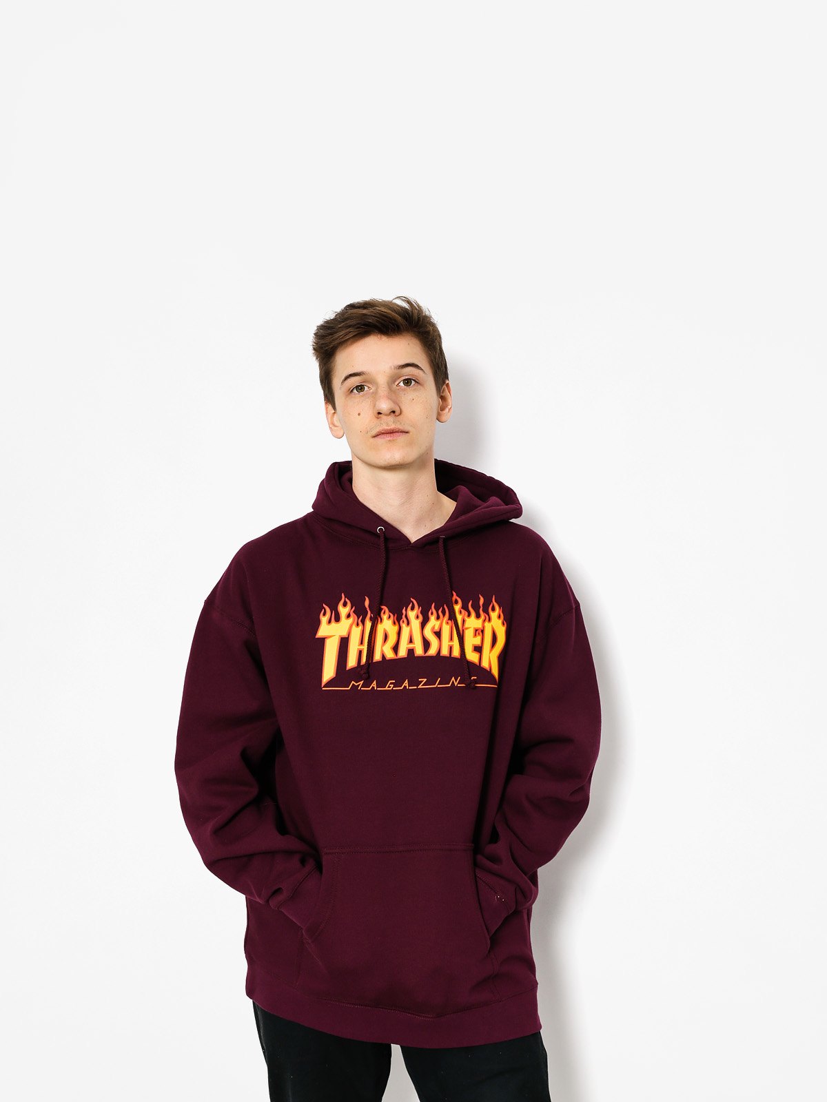 Thrasher Hoodie Flame HD (maroon)