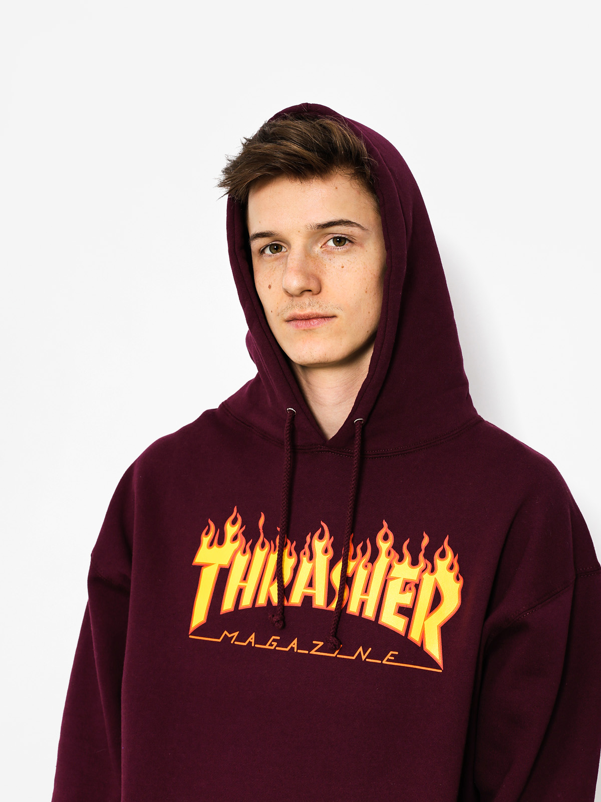 Thrasher Hoodie Flame HD maroon