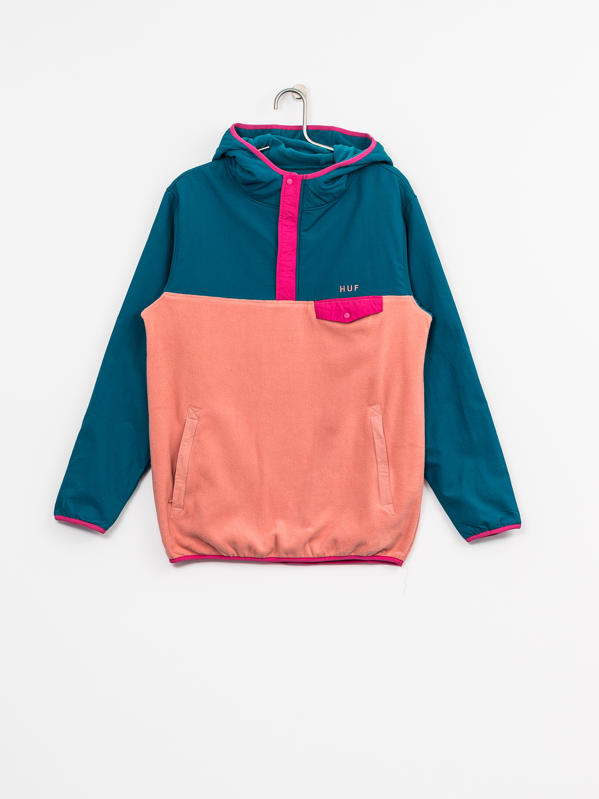 Mens HUF hoodie Fleece Muir (dark teal)