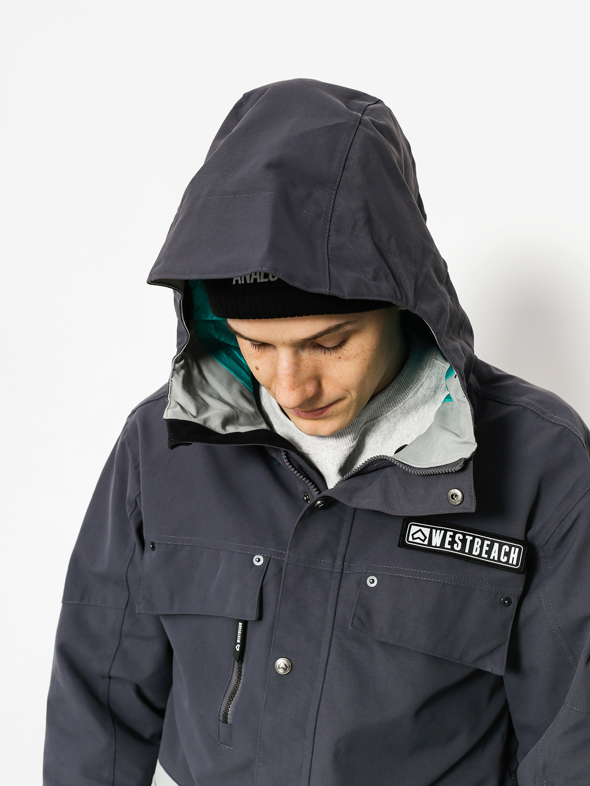 Mens Westbeach Snowboard jacket Trojan Jacket (steel/grey skies)