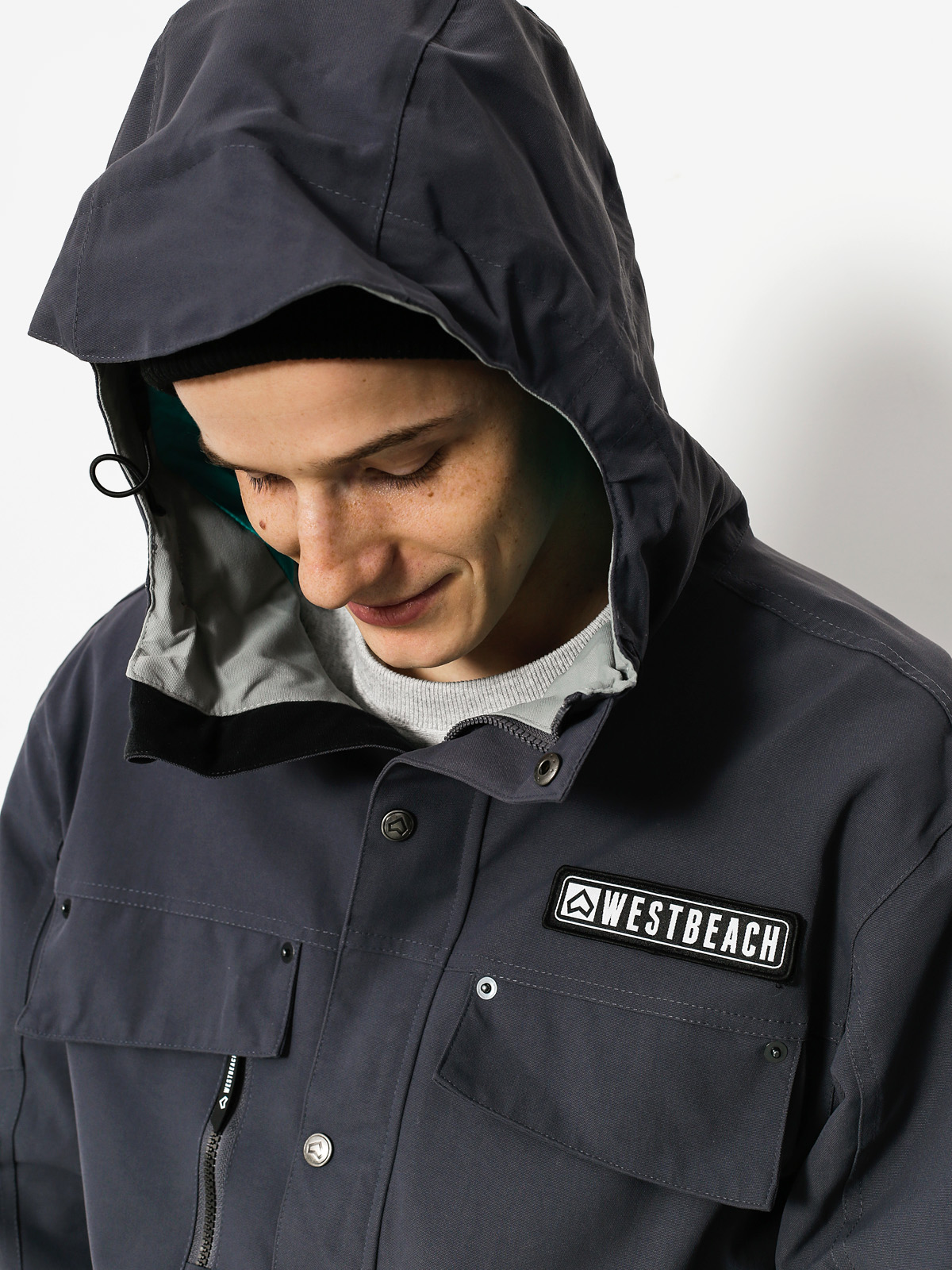 Mens Westbeach Snowboard jacket Trojan Jacket (steel/grey skies)