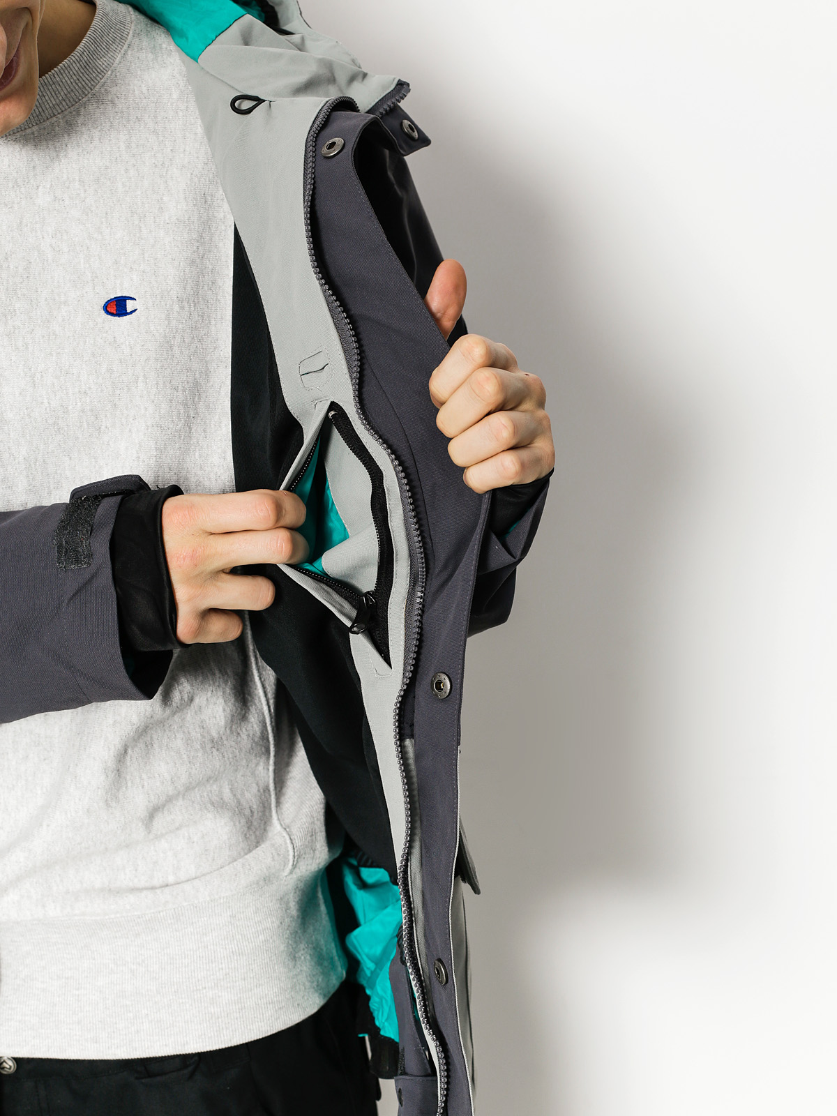 Mens Westbeach Snowboard jacket Trojan Jacket (steel/grey skies)