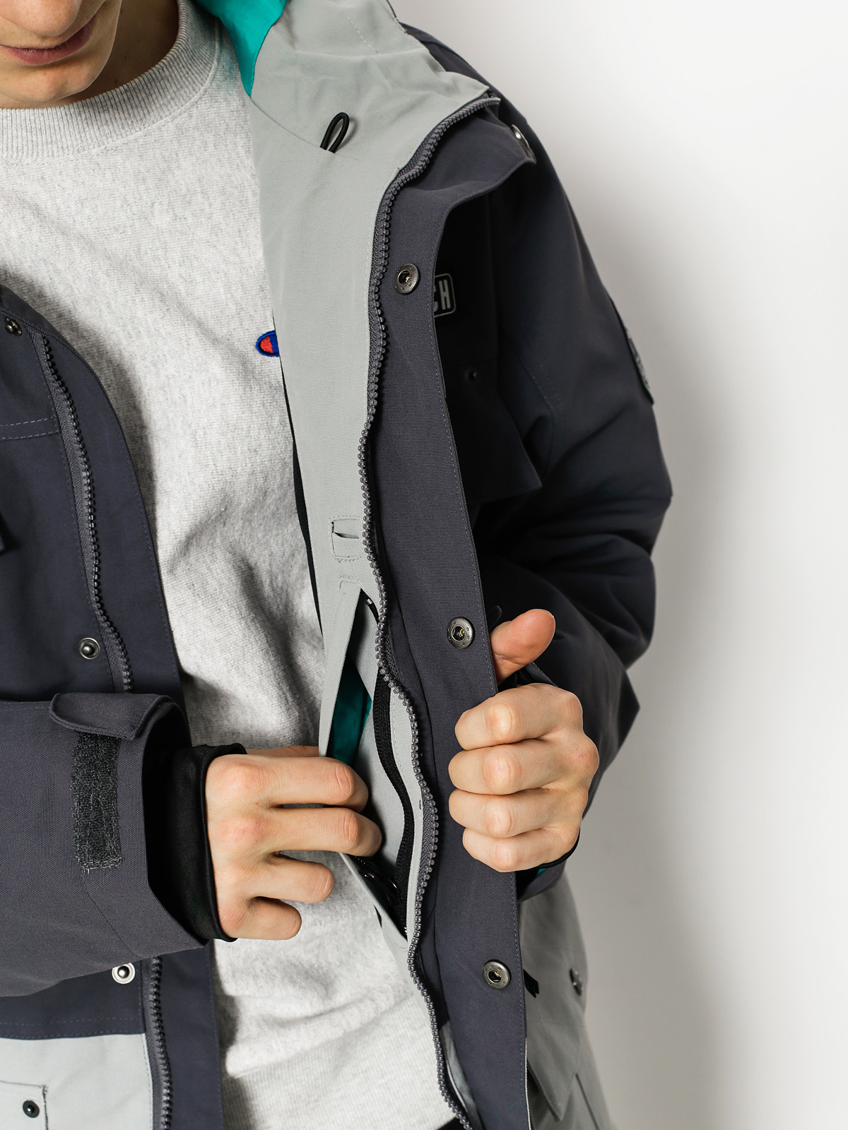 Mens Westbeach Snowboard jacket Trojan Jacket (steel/grey skies)