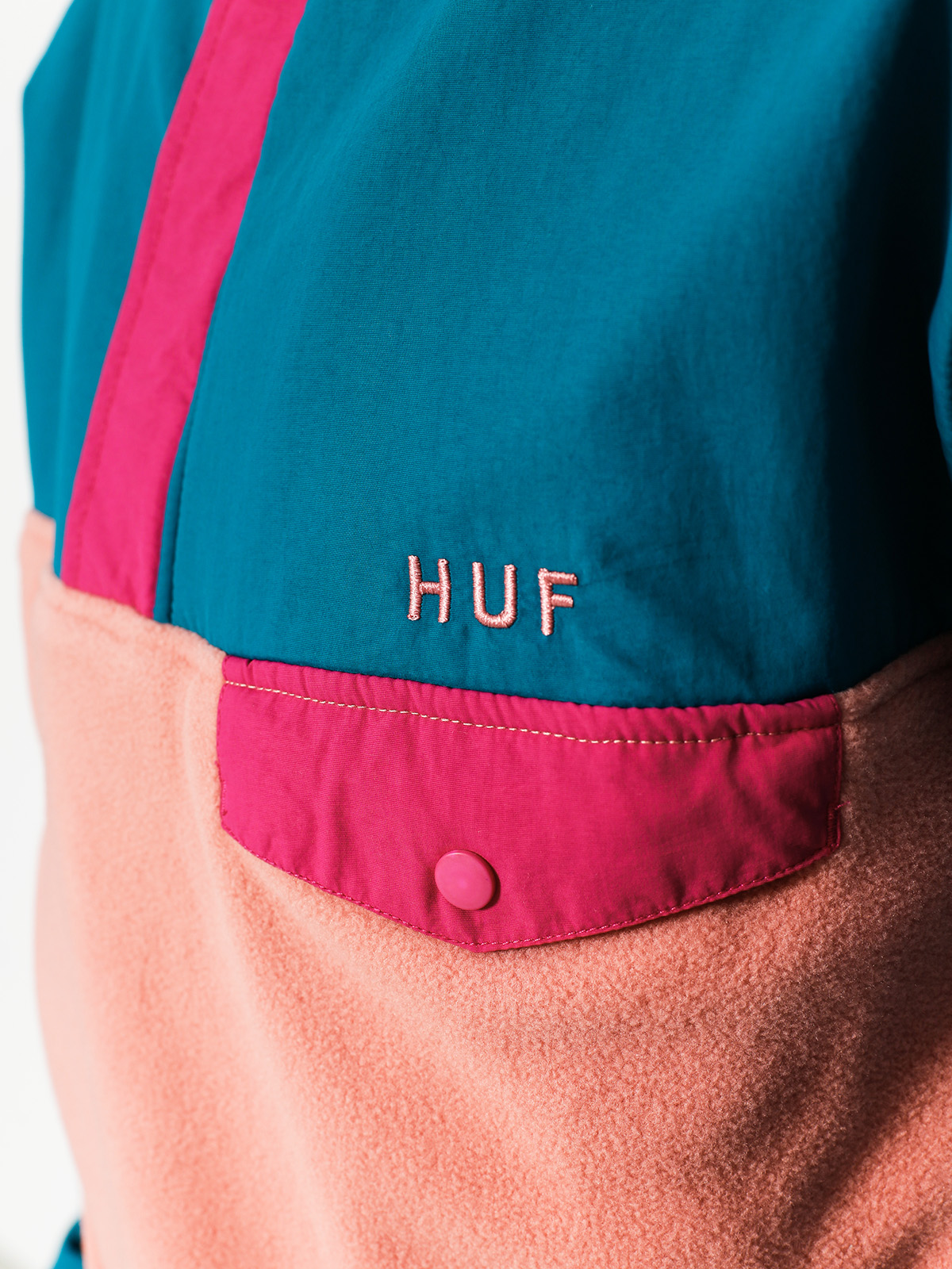 Mens HUF hoodie Fleece Muir (dark teal)
